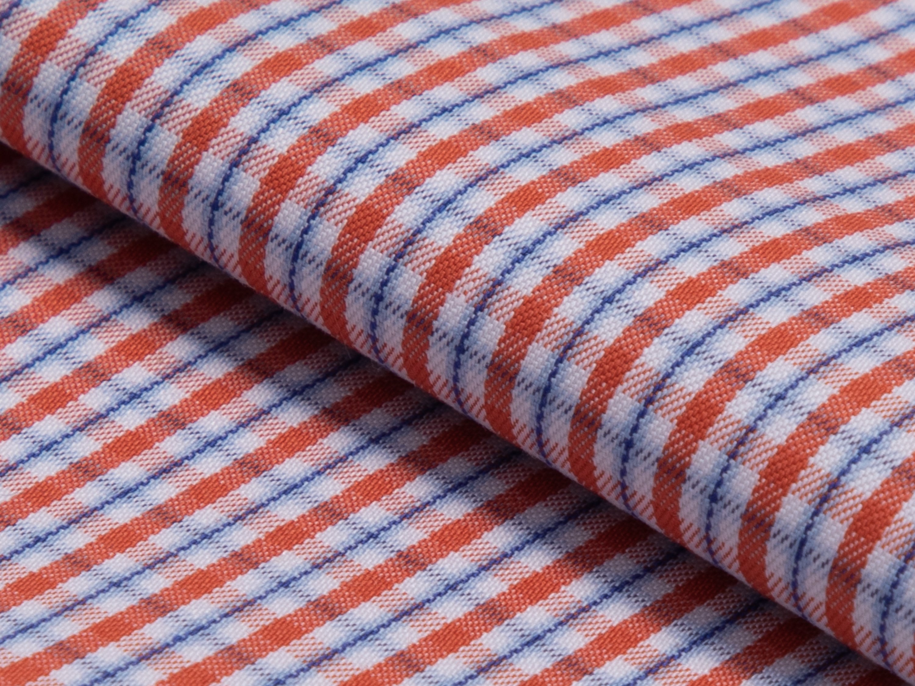 Orange Tonal Stripe Cotton Shirt - Additional view 1