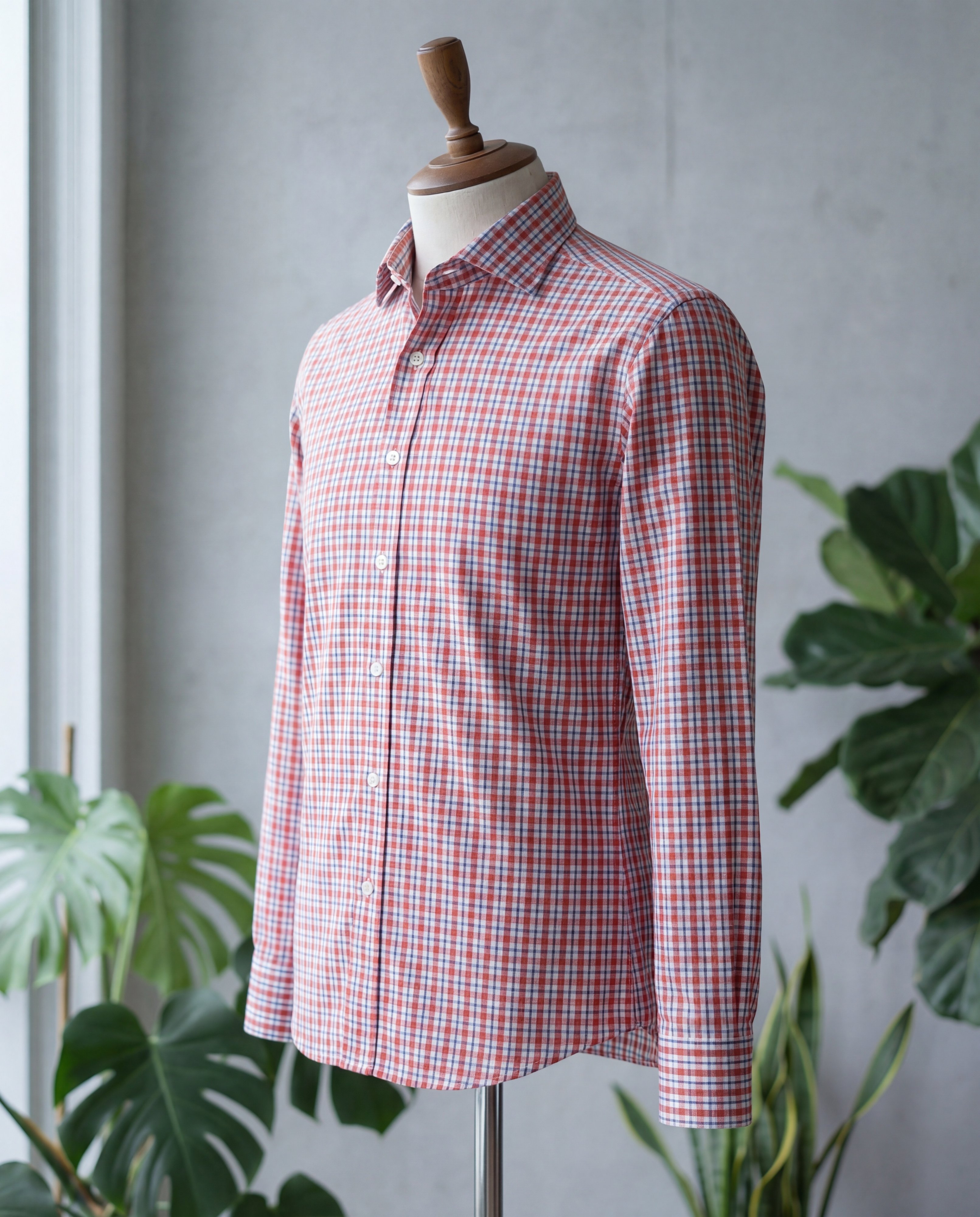 Orange Tonal Stripe Cotton Shirt - Additional view 2