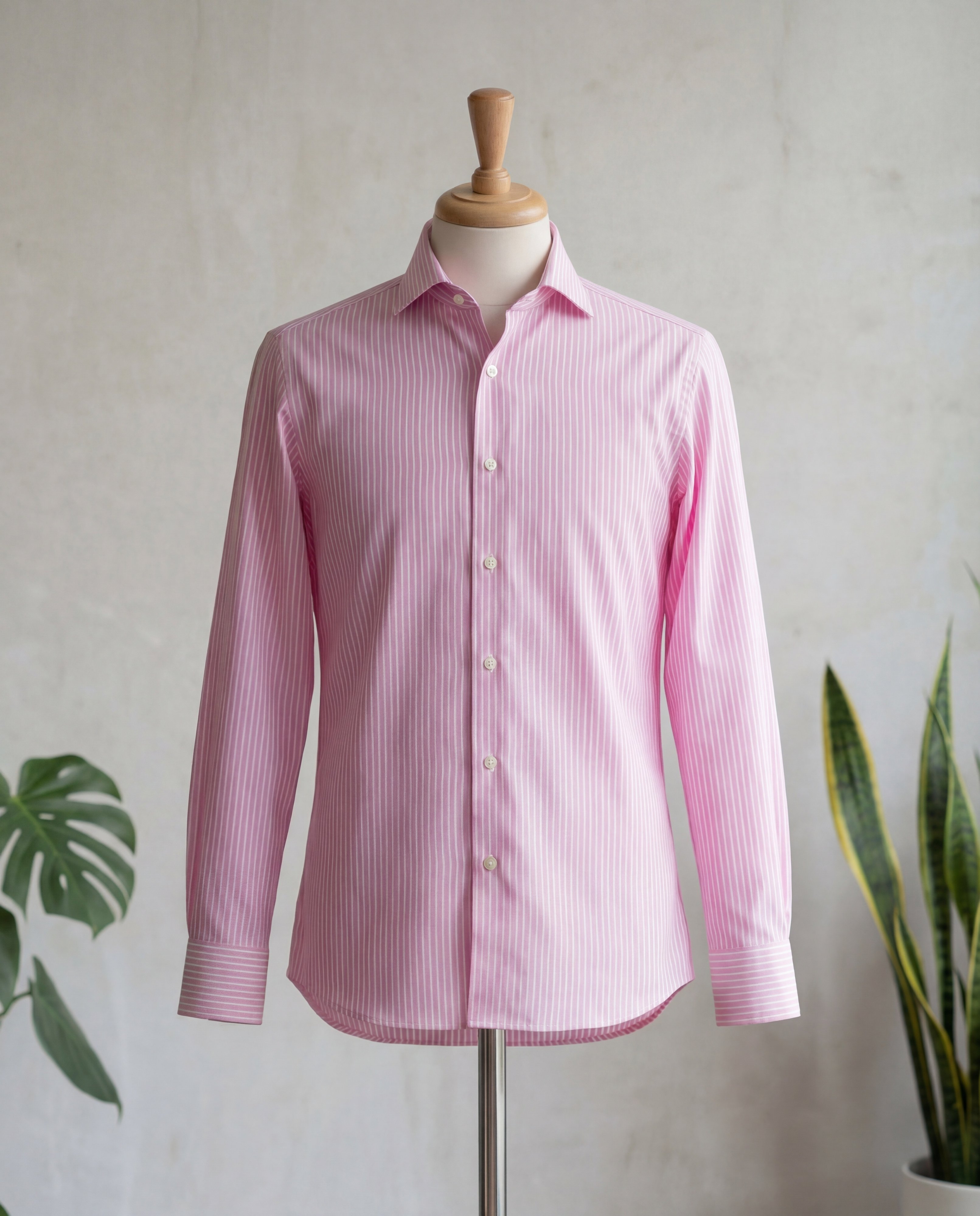 Pink Reverse Stripe Cotton Shirt - Additional view 2