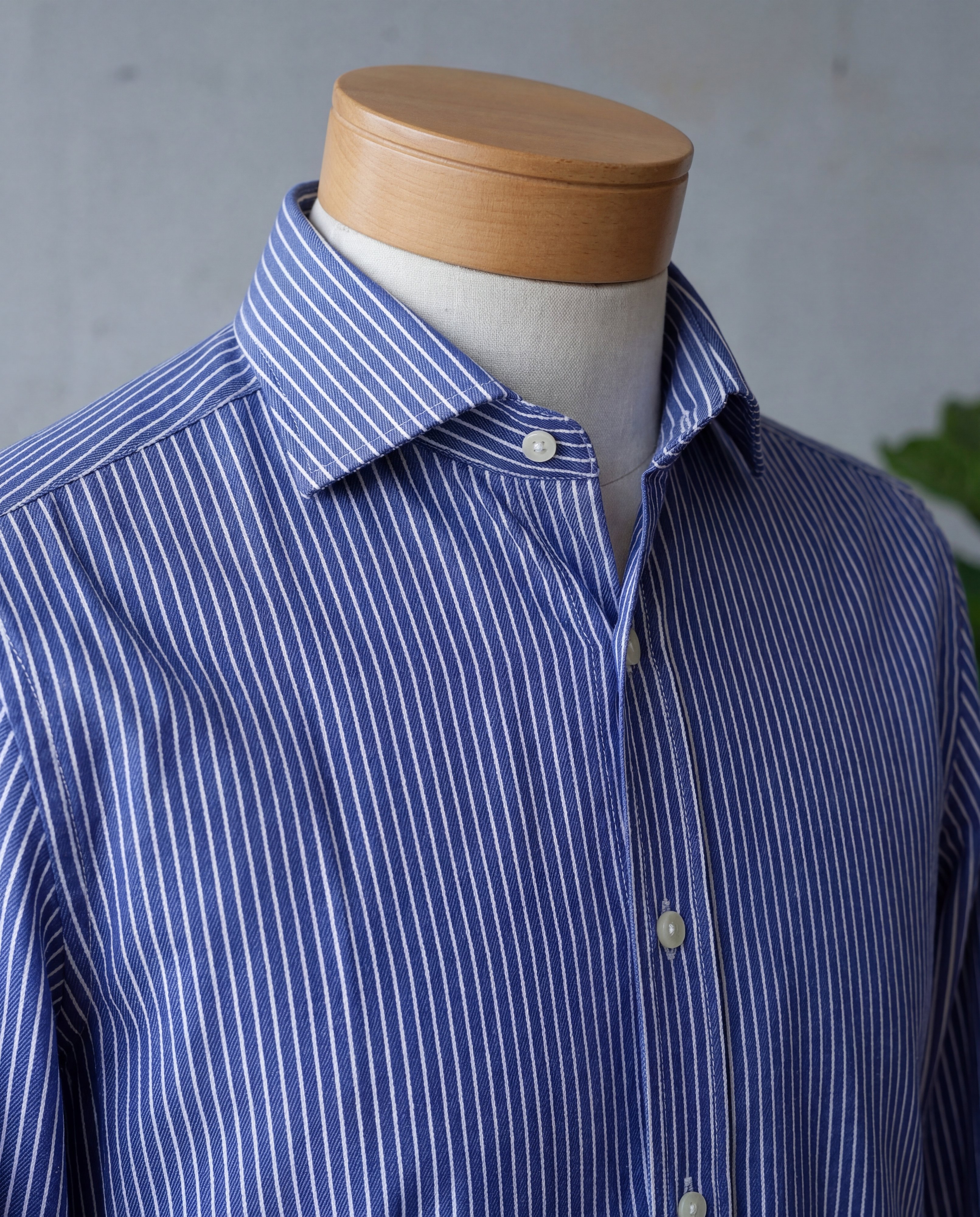 Navy Reverse Stripe Cotton Shirt - Additional view 1