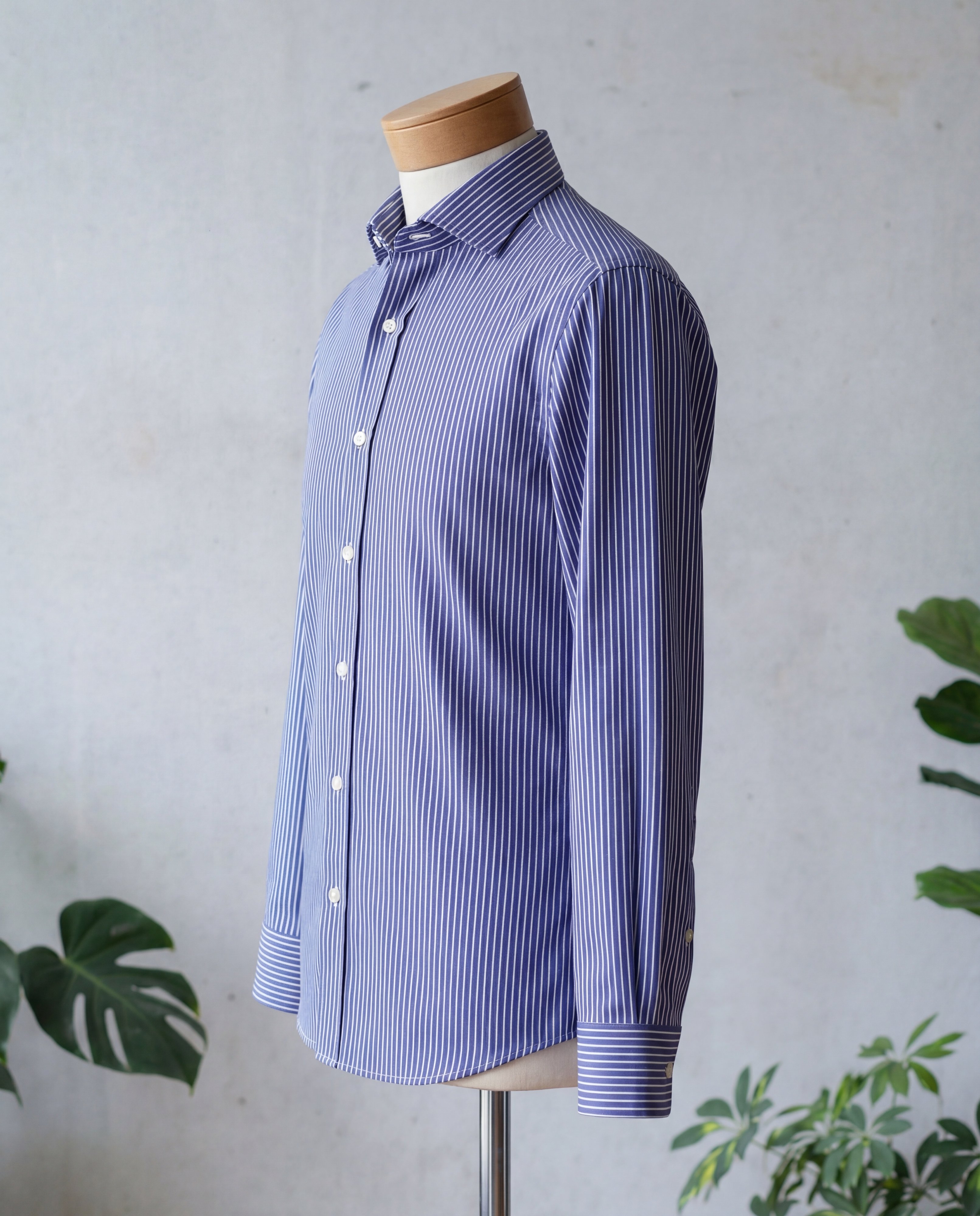 Navy Reverse Stripe Cotton Shirt - Additional view 2