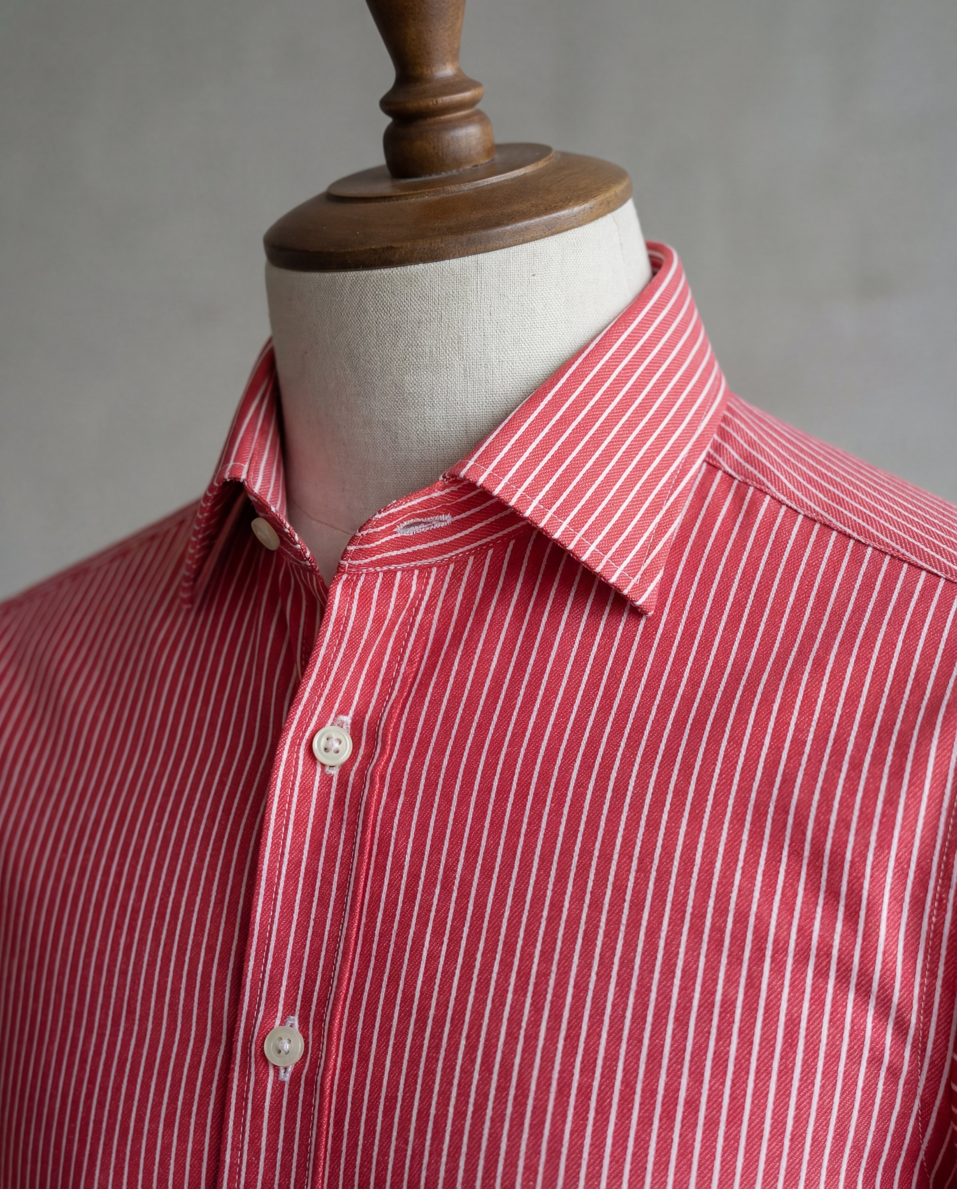 Red Reverse Stripe Cotton Shirt - Additional view 1