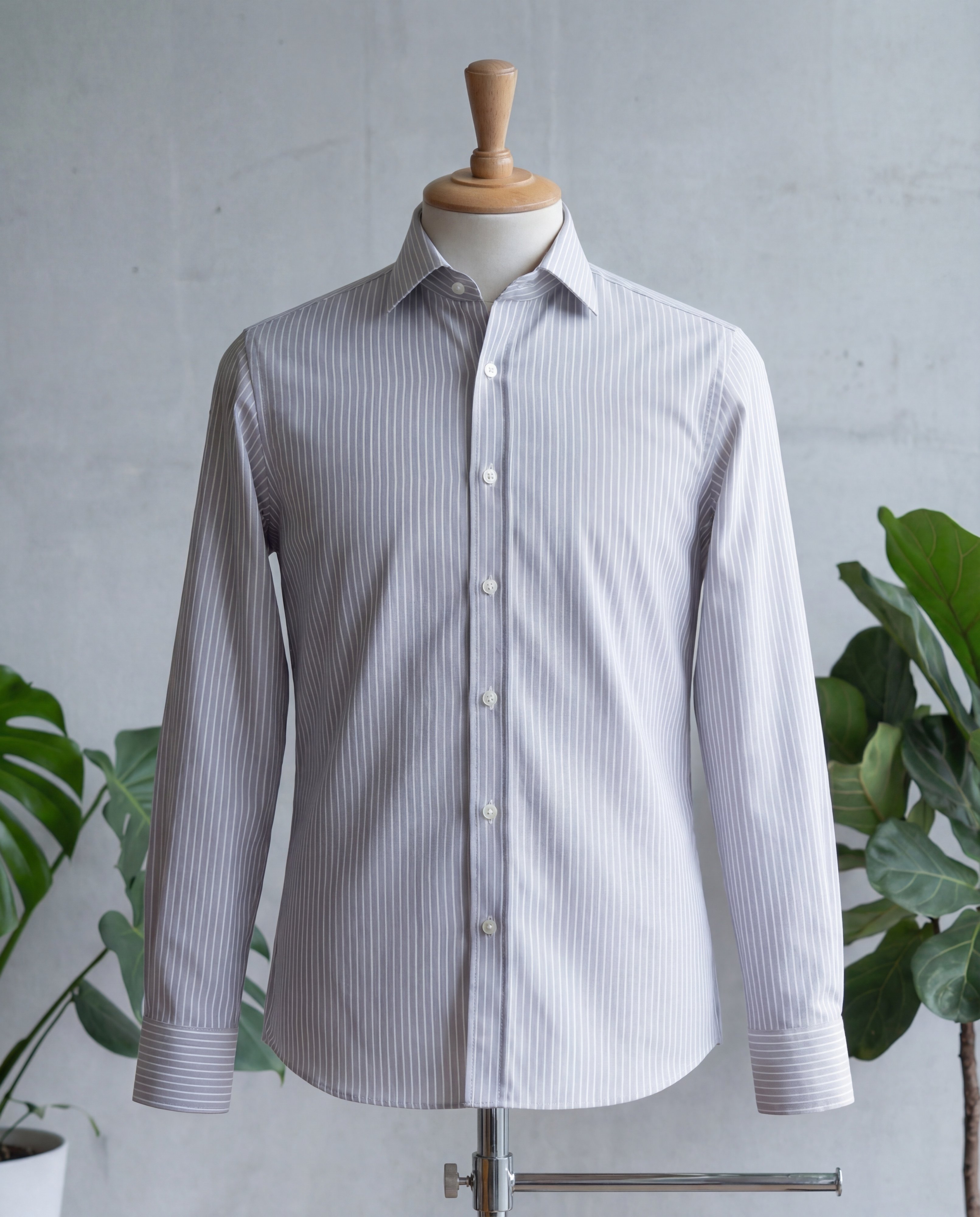 Silver Reverse Stripe Cotton Shirt - Additional view 2
