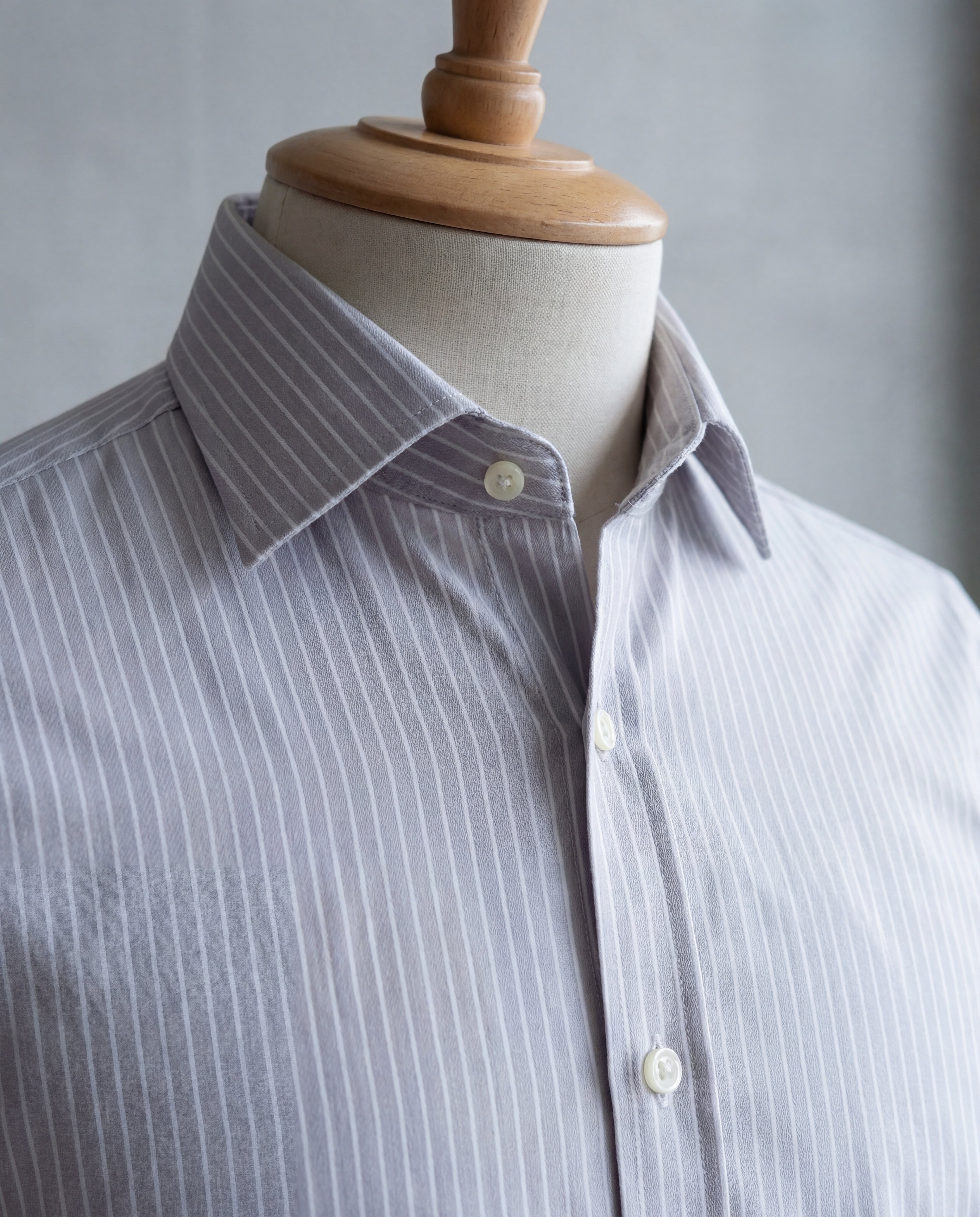 Silver Reverse Stripe Cotton Shirt - Additional view 3
