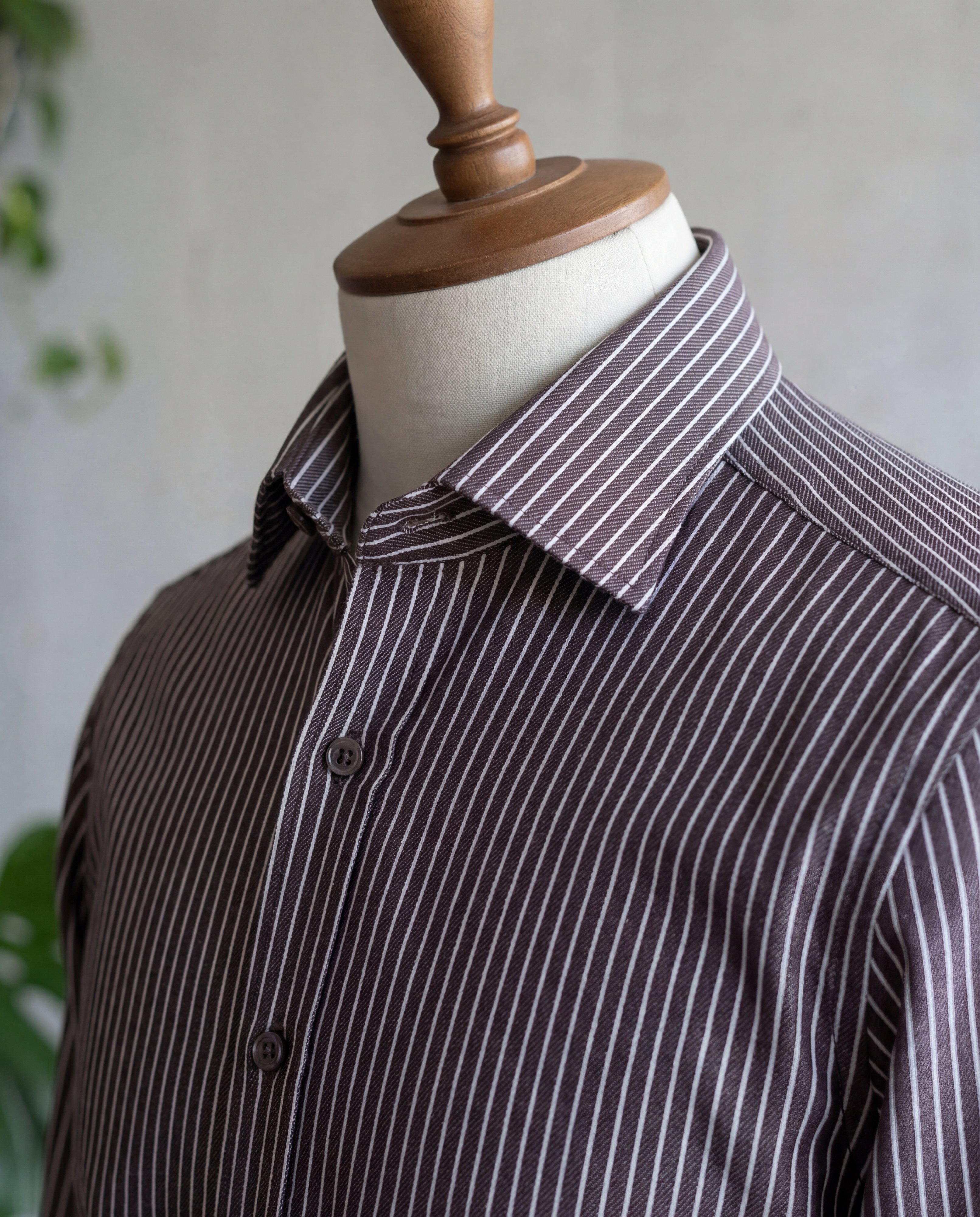 Black Reverse Stripe Cotton Shirt - Additional view 3