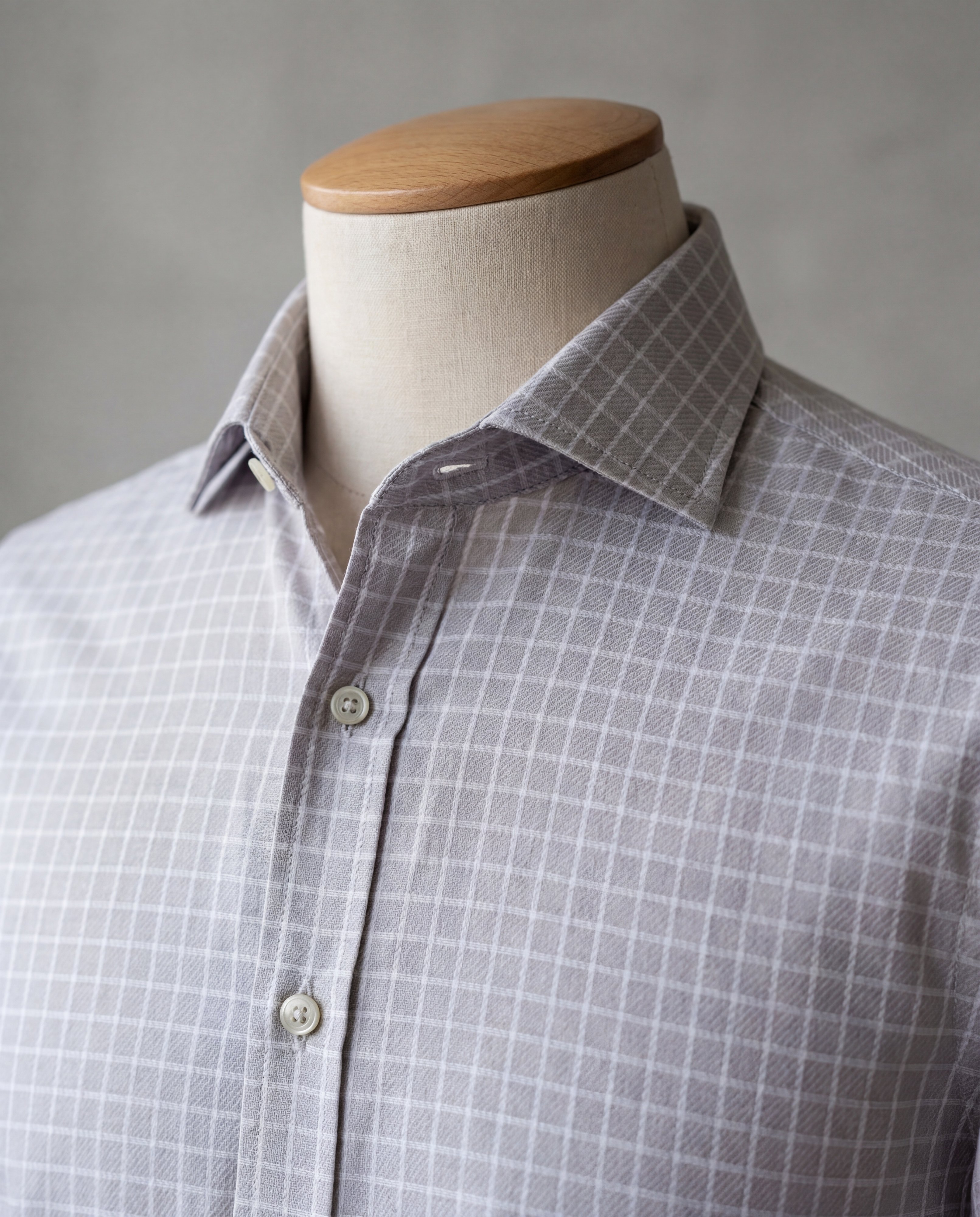 Silver Graph Check Cotton Shirt - Additional view 2