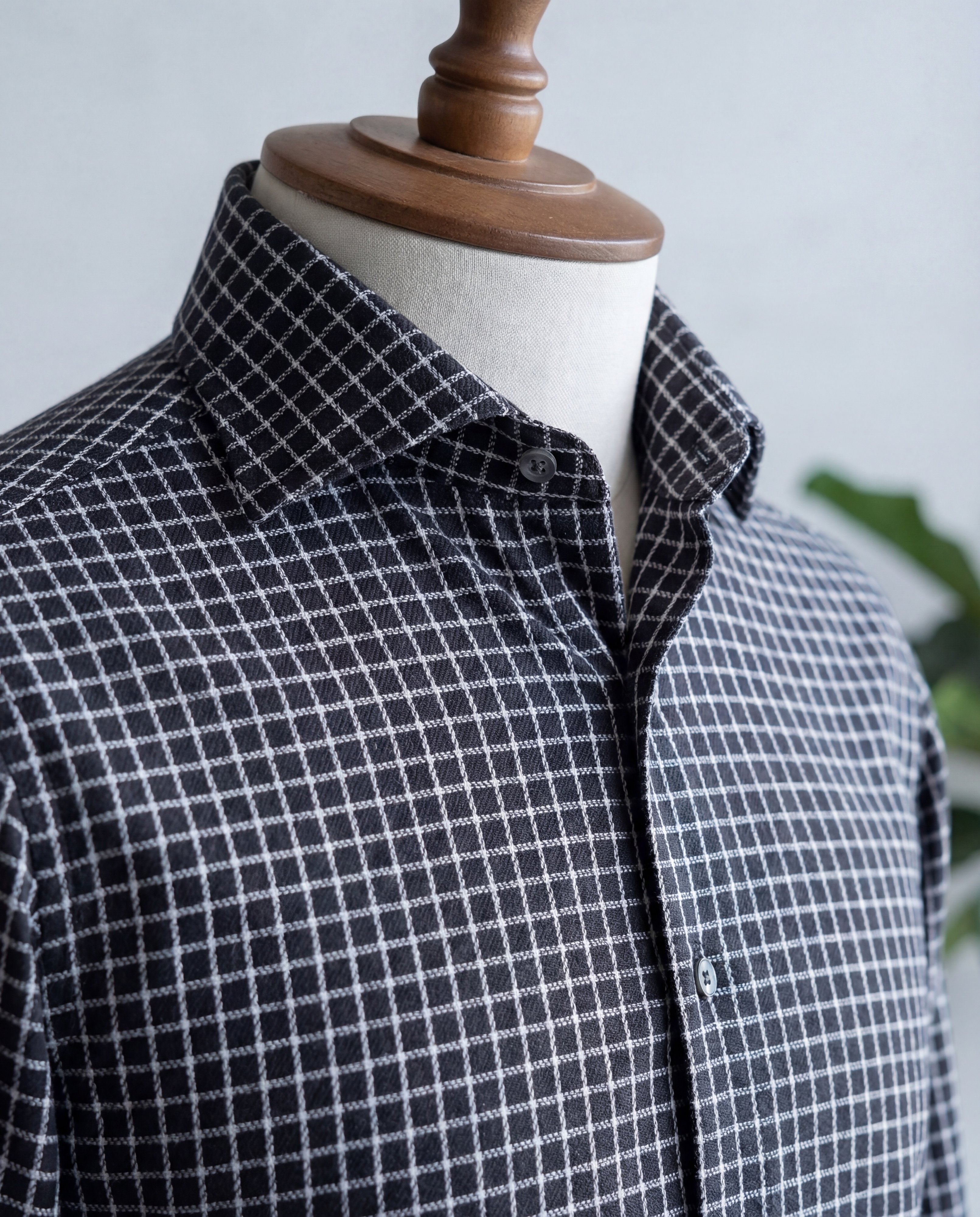 Black Graph Check Cotton Shirt - Additional view 3