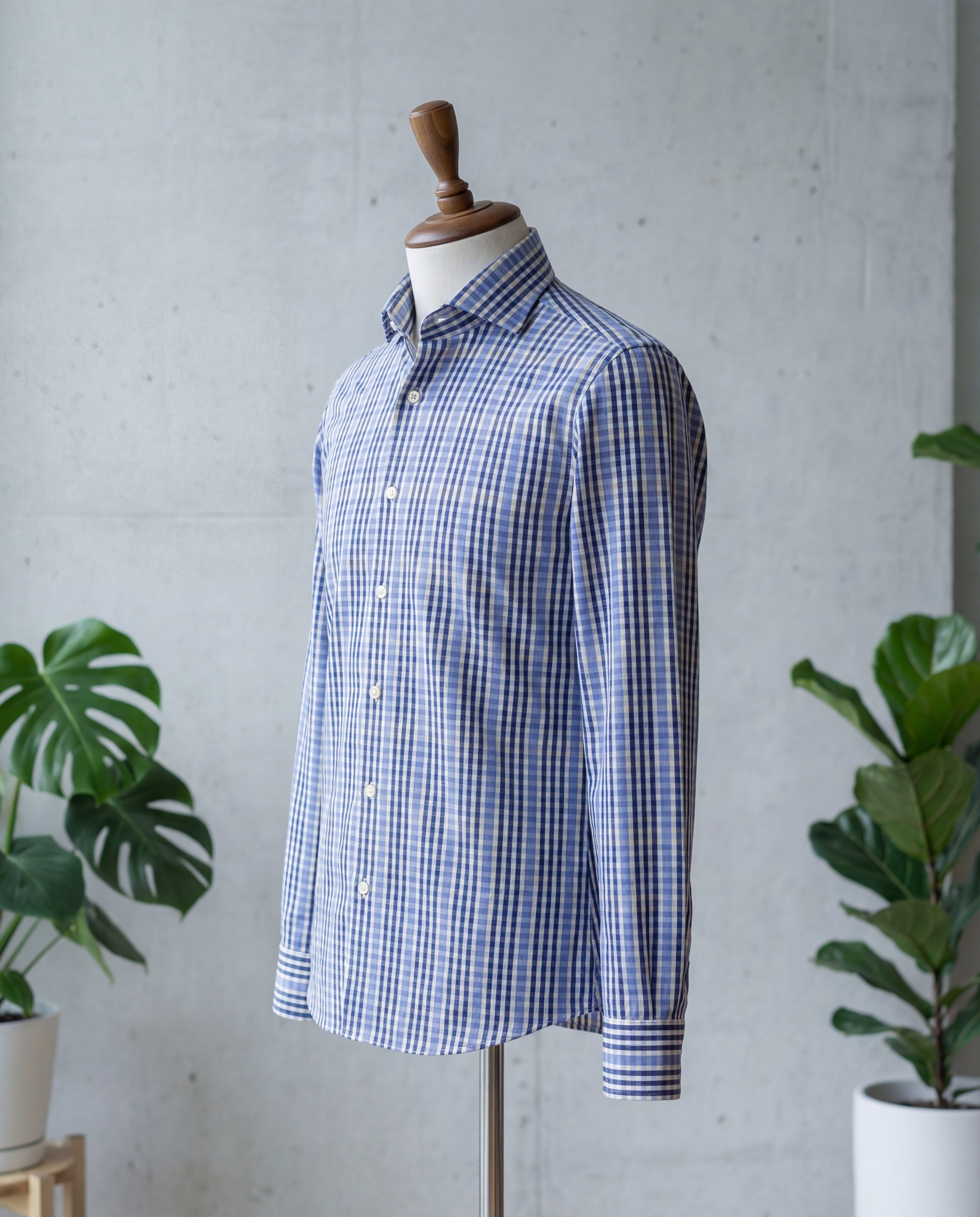 Yellow Plaid Stripe Cotton Shirt - Additional view 3