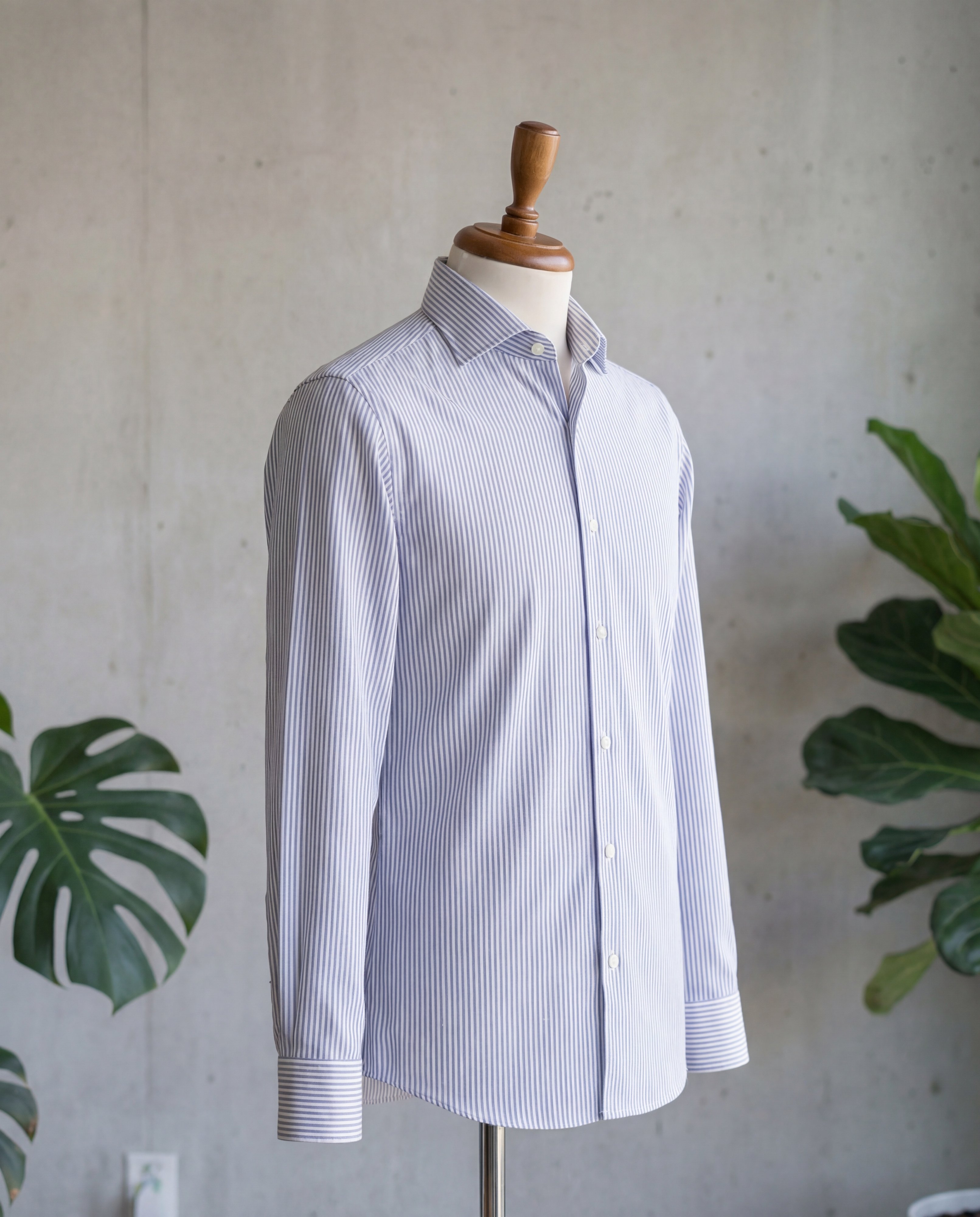 Grey Fine Multistripe Cotton Shirt - Additional view 1
