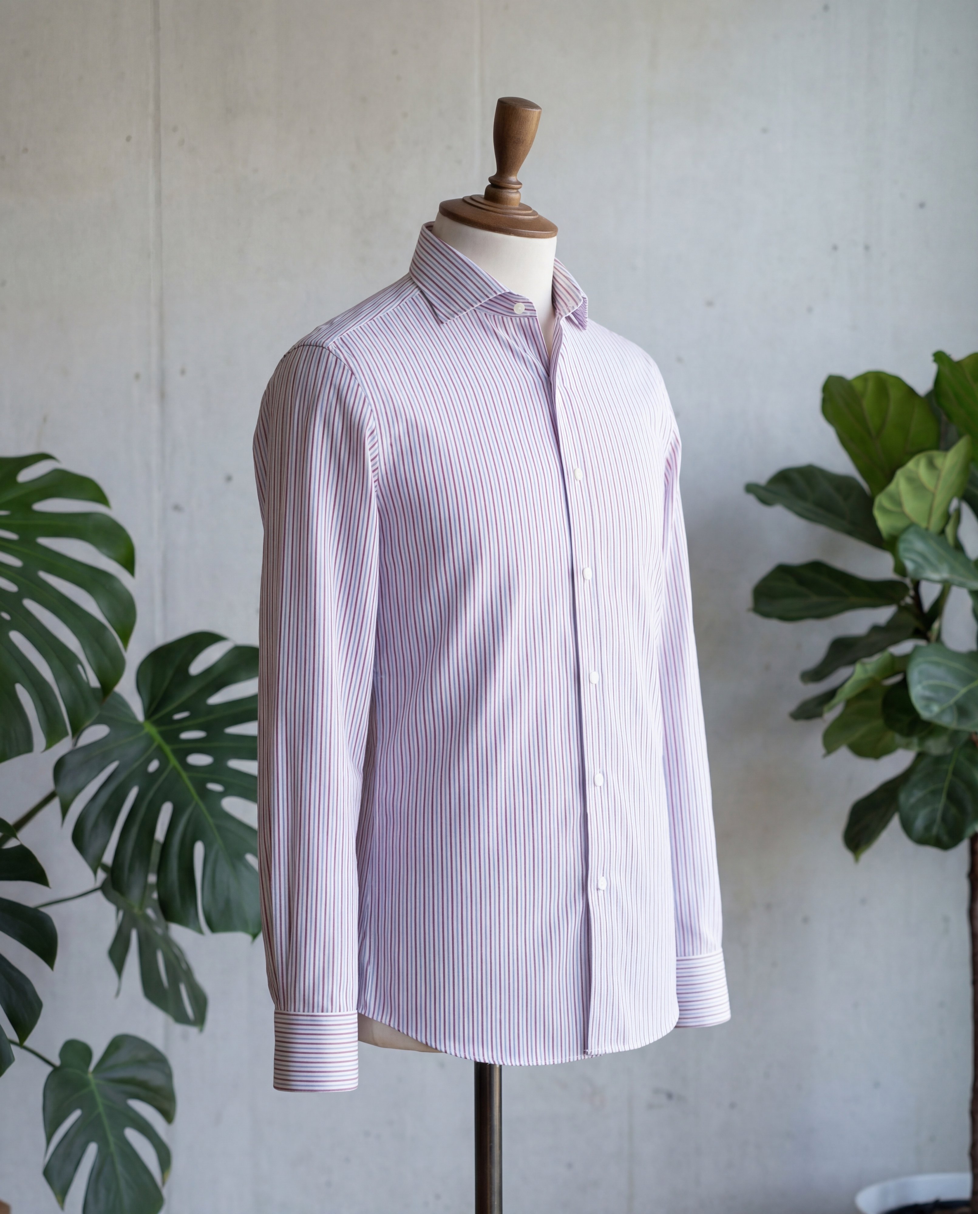 Red Fine Multistripe Cotton Shirt - Additional view 2
