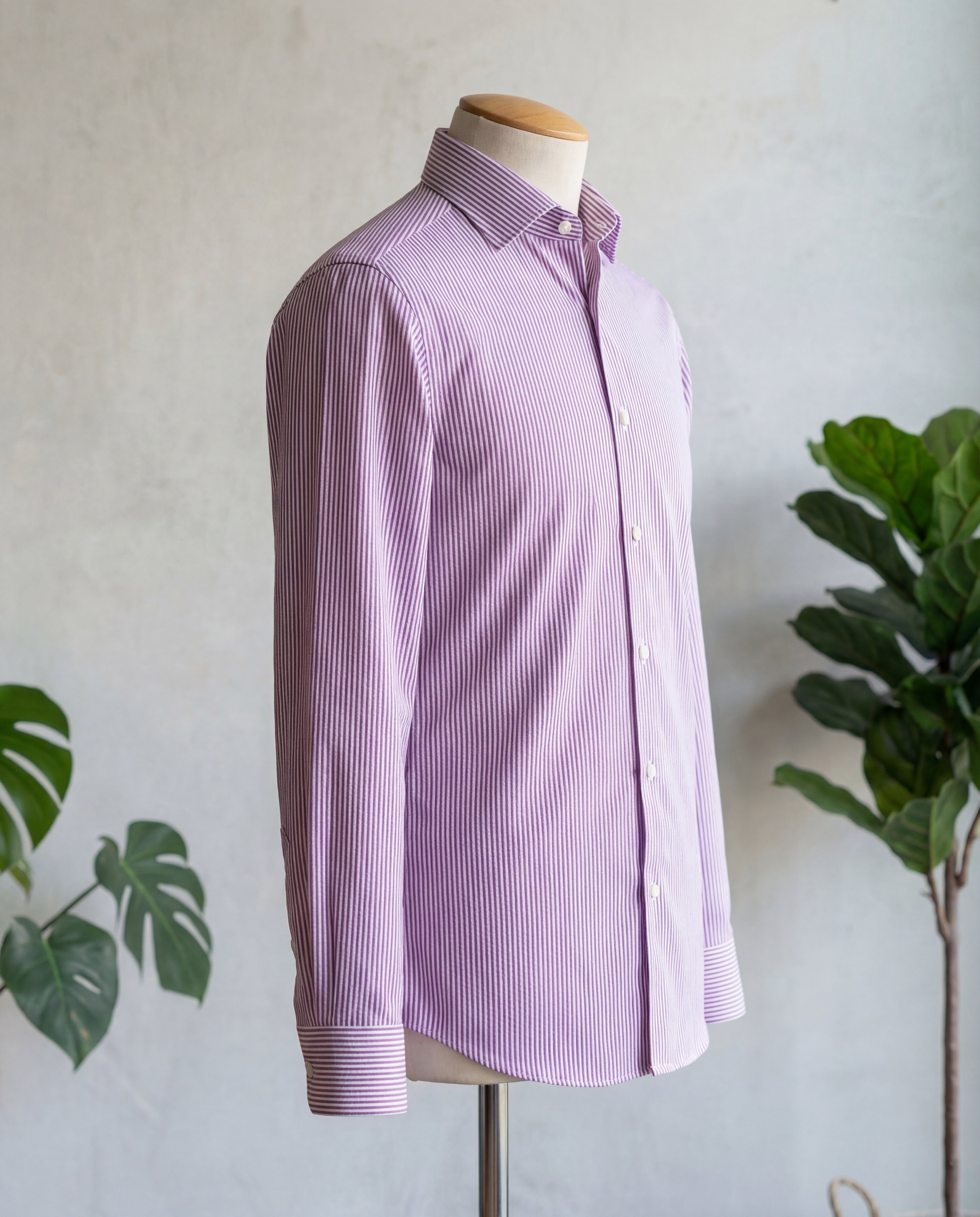 Purple Hairline Stripe Cotton Shirt - Additional view 2