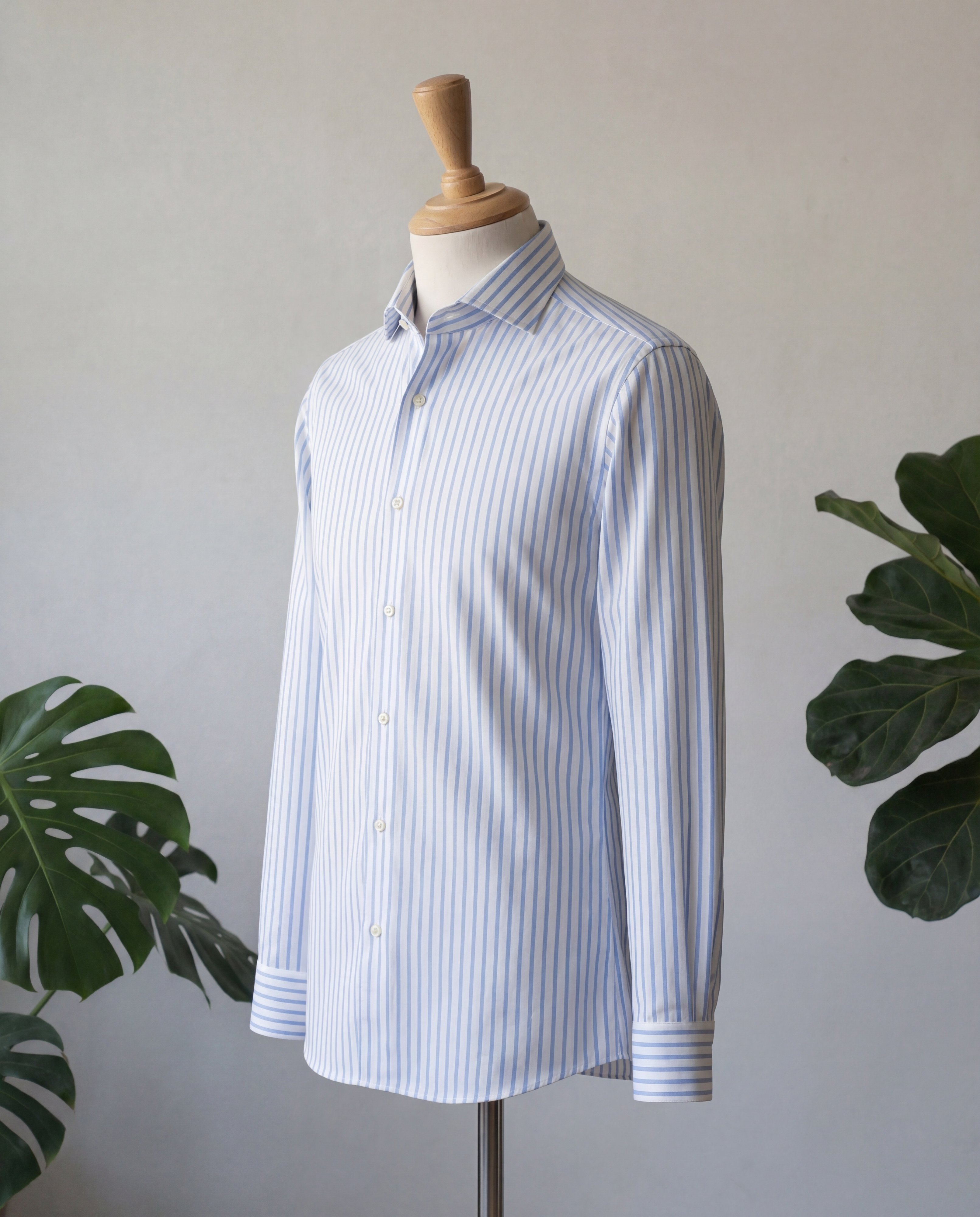 Light Blue Bengal Stripe Cotton Shirt - Additional view 1