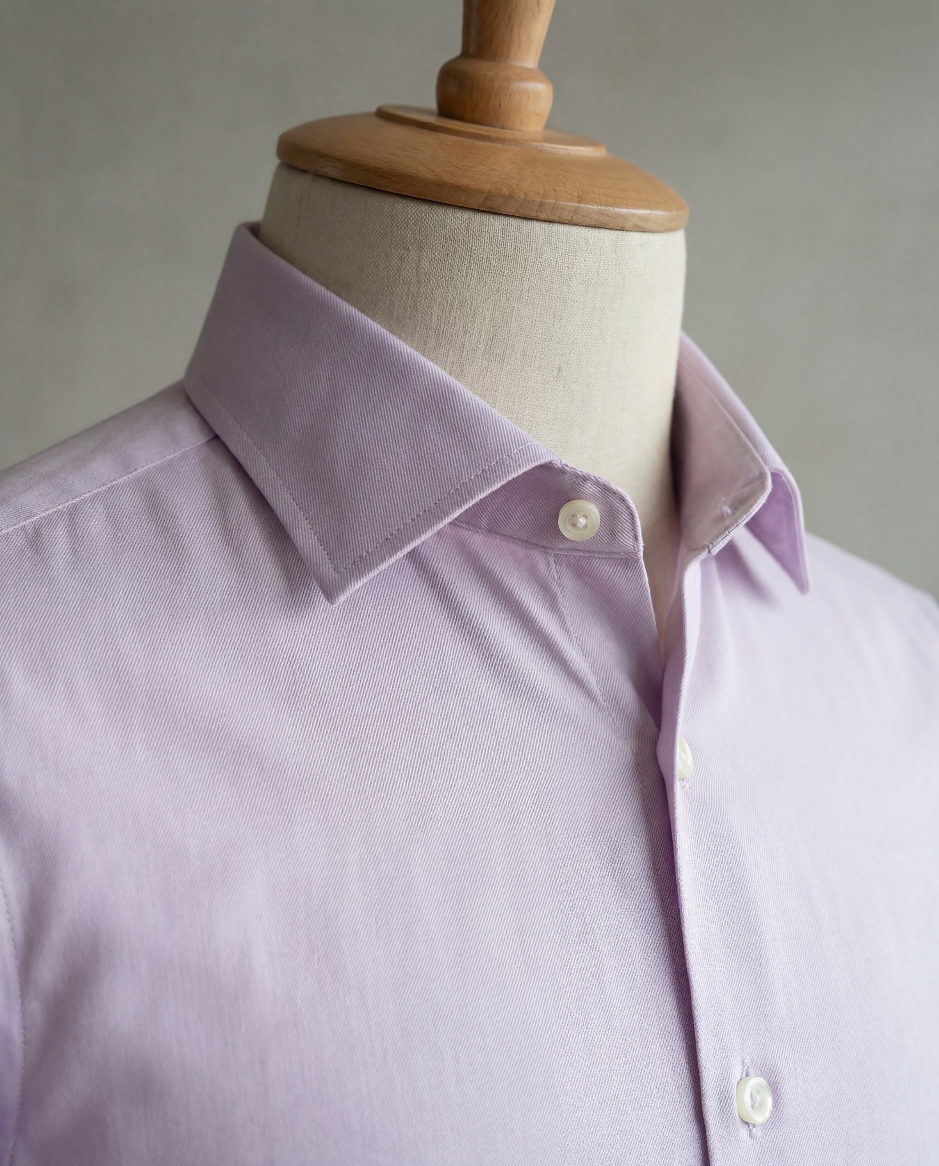 Mauve Twill Italian Cotton Shirt - Additional view 1