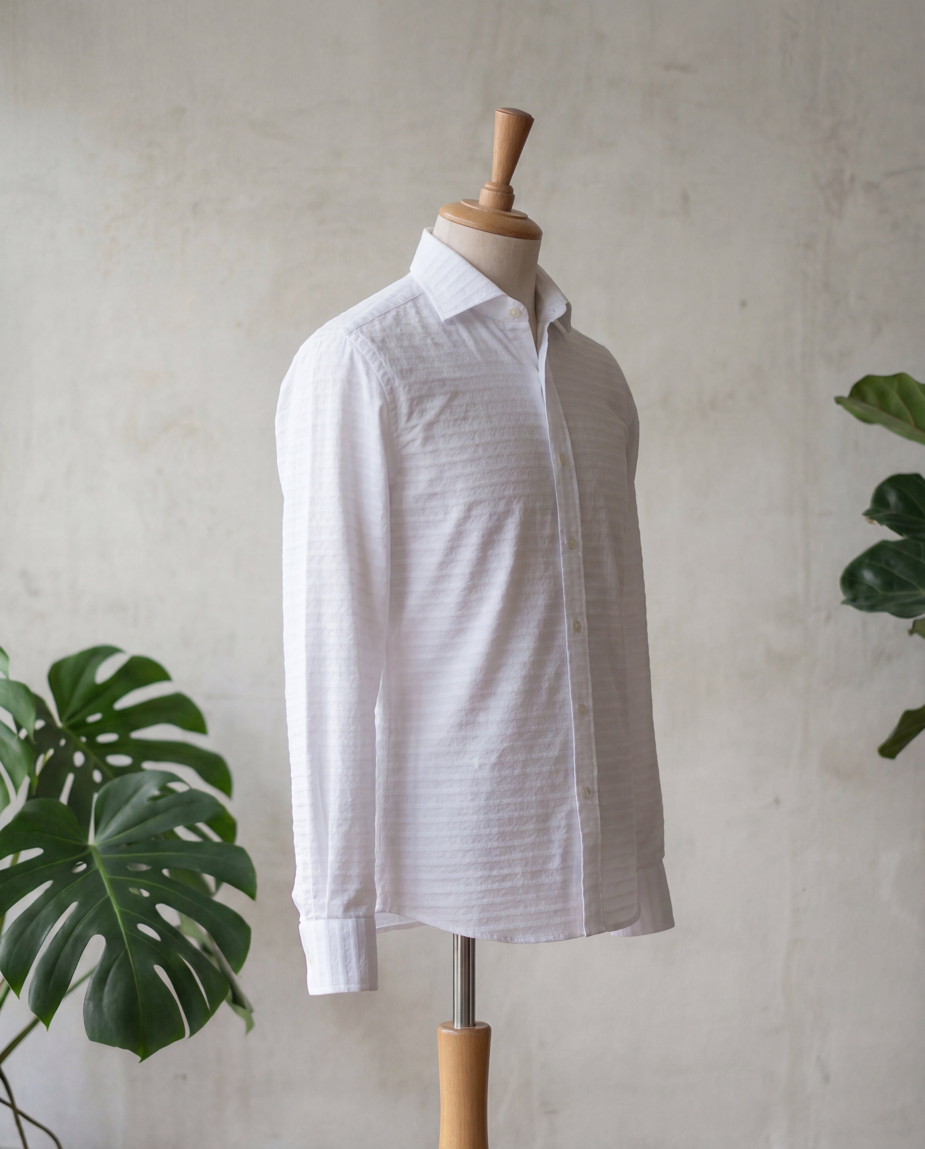 White Dobby Italian Cotton Shirt - Additional view 3