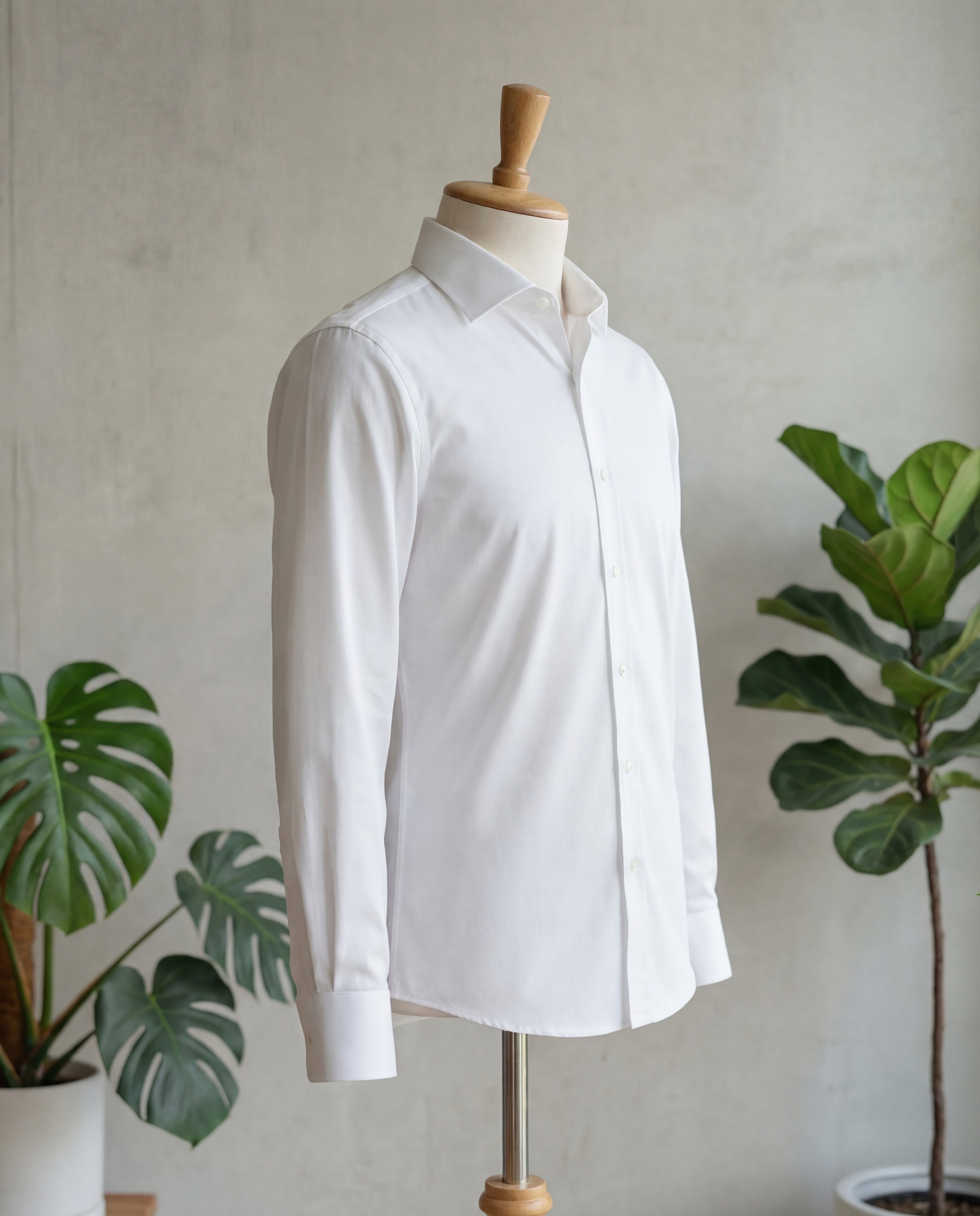 Pure White Italian Cotton Shirt - Additional view 3