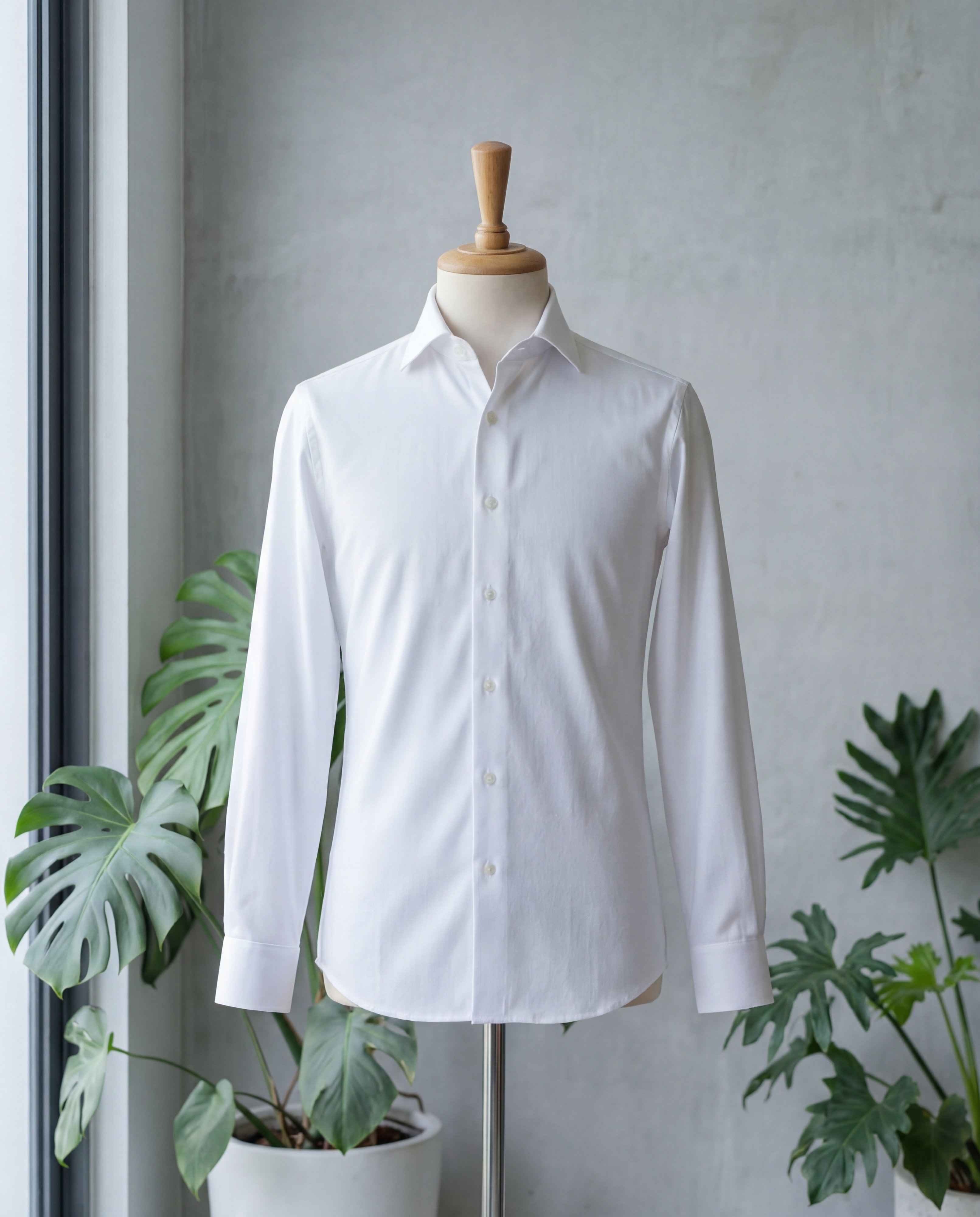 White Textured Italian Cotton Shirt - Additional view 2