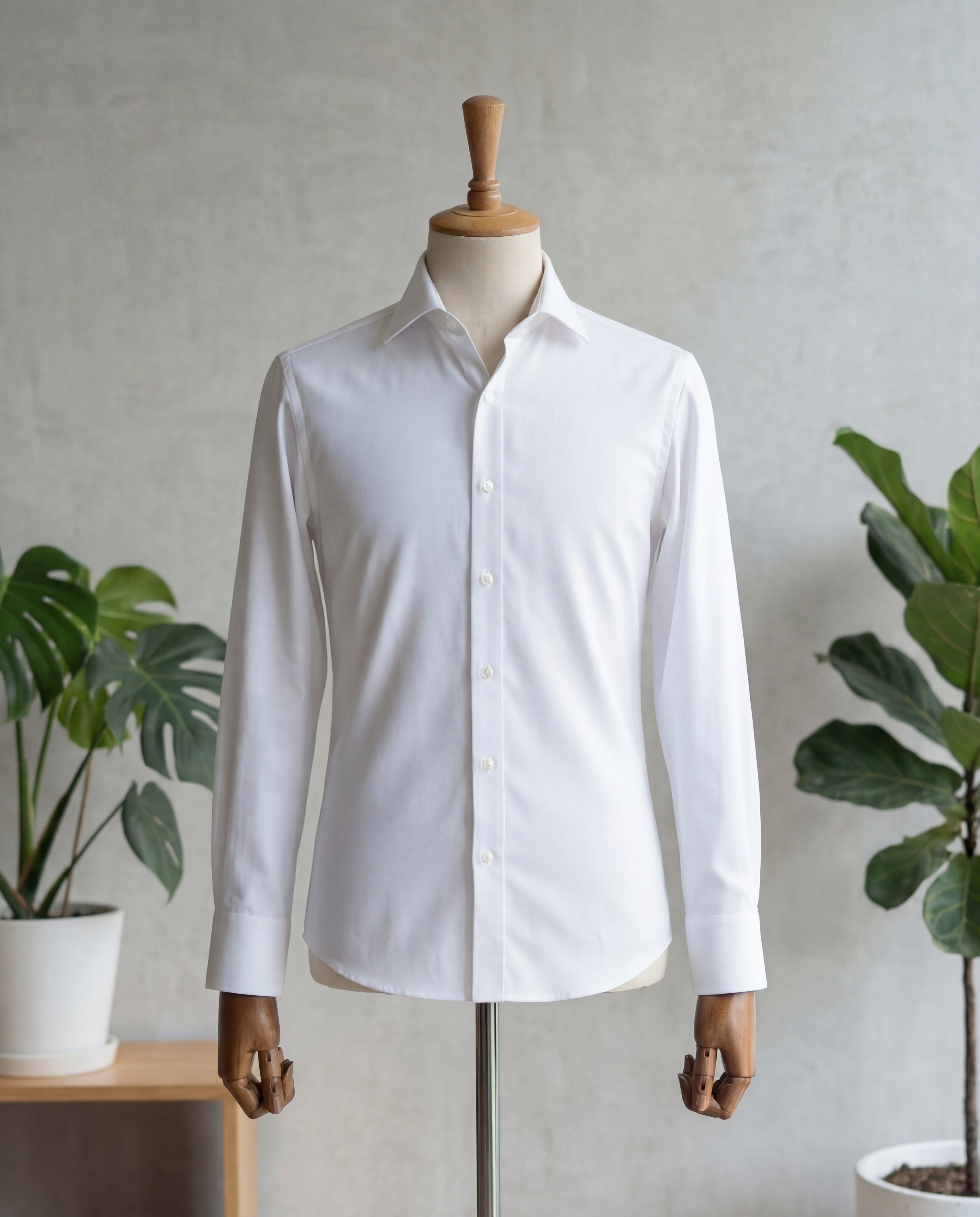 White Twill Italian Cotton Shirt - Additional view 3