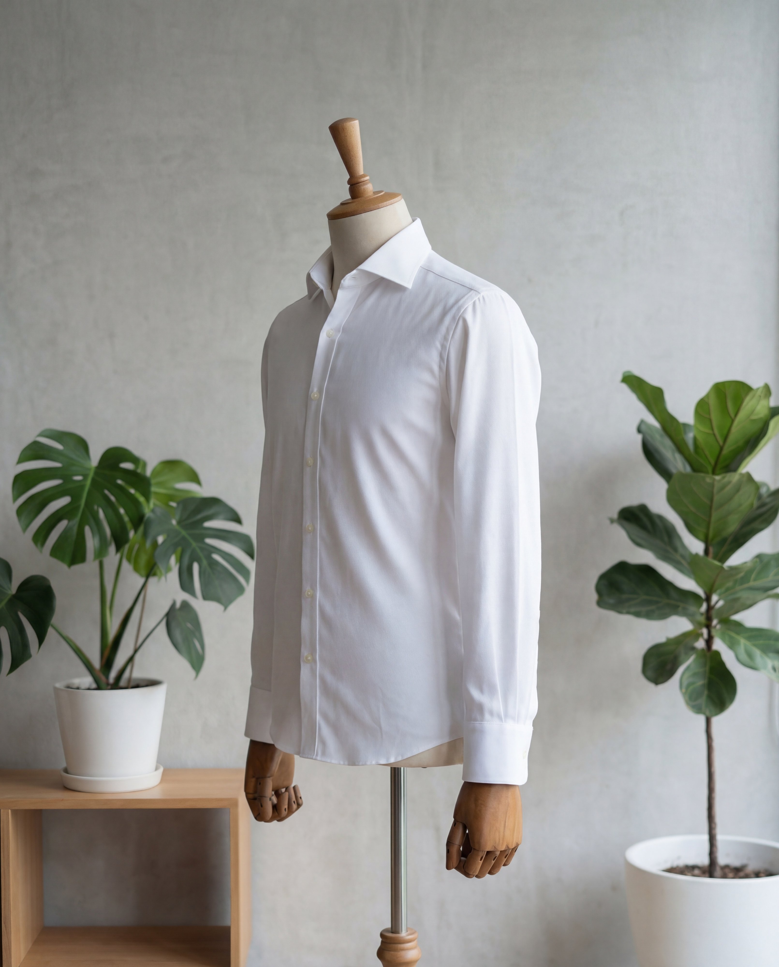 White Twill Italian Cotton Shirt - Additional view 1
