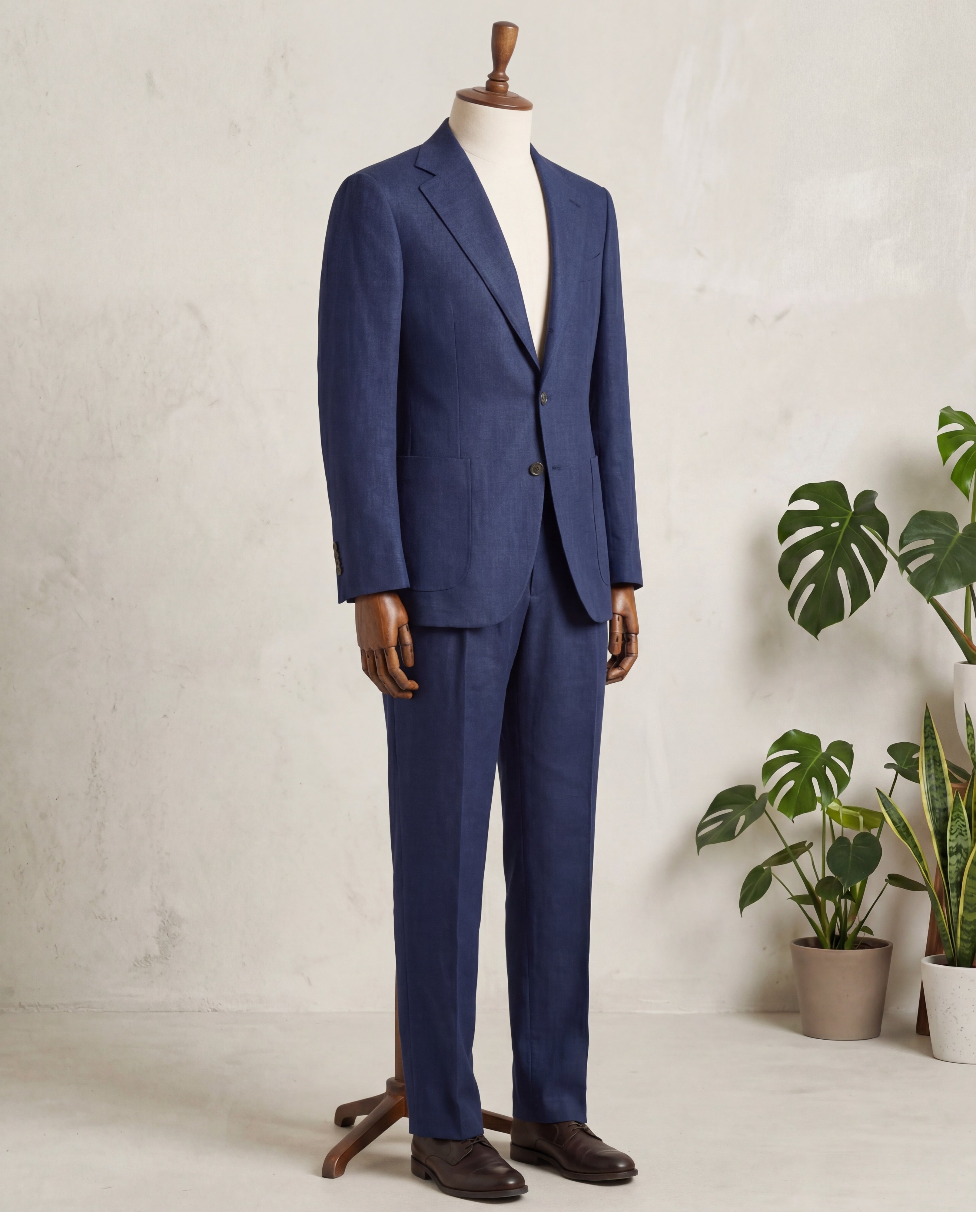 Dark Blue Linen Blazer - Additional view 4