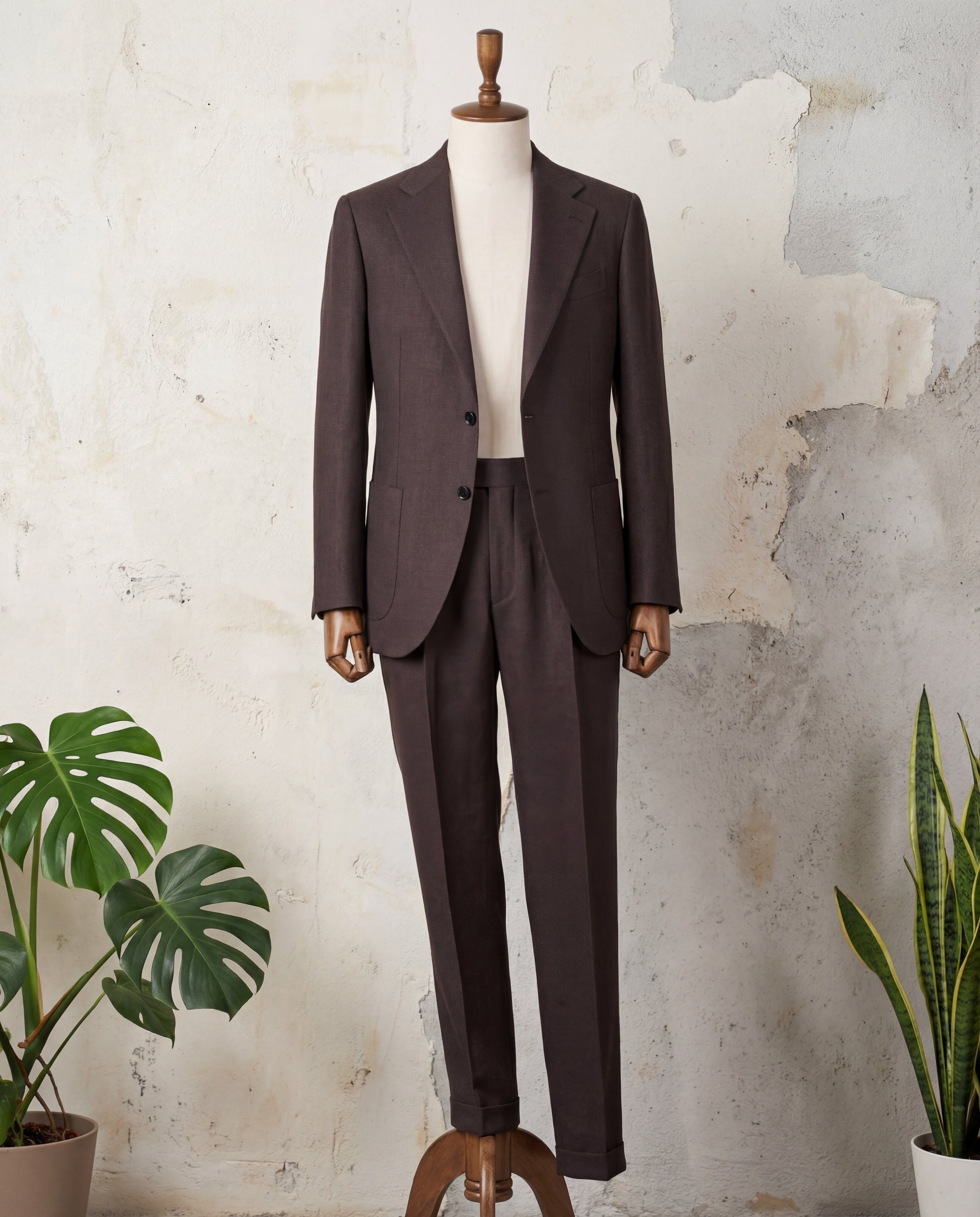 Dark Brown Linen Suit - Additional view 5
