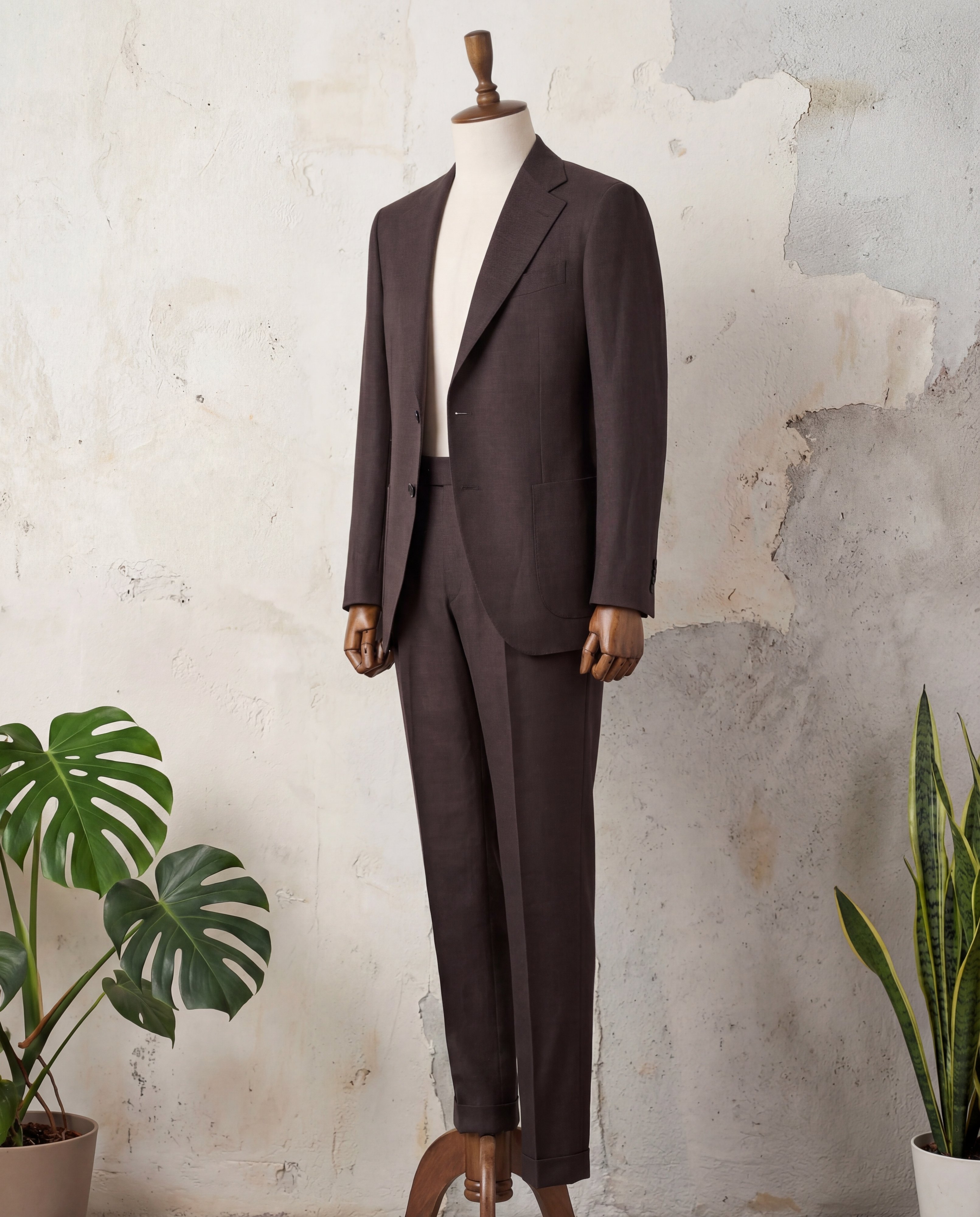 Dark Brown Linen Trousers - Additional view 4