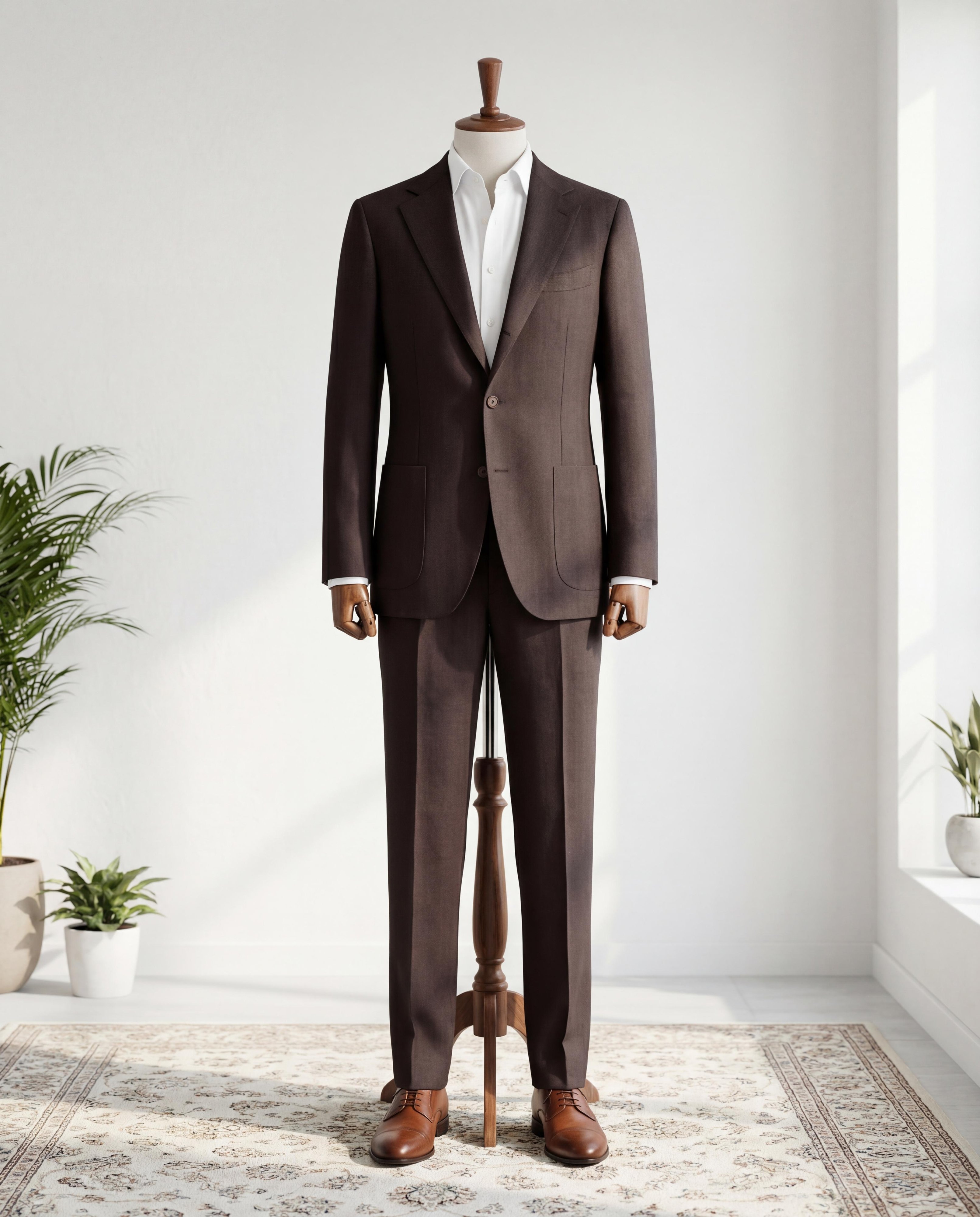 Dark Chocolate Herringbone Linen Blazer - Additional view 5