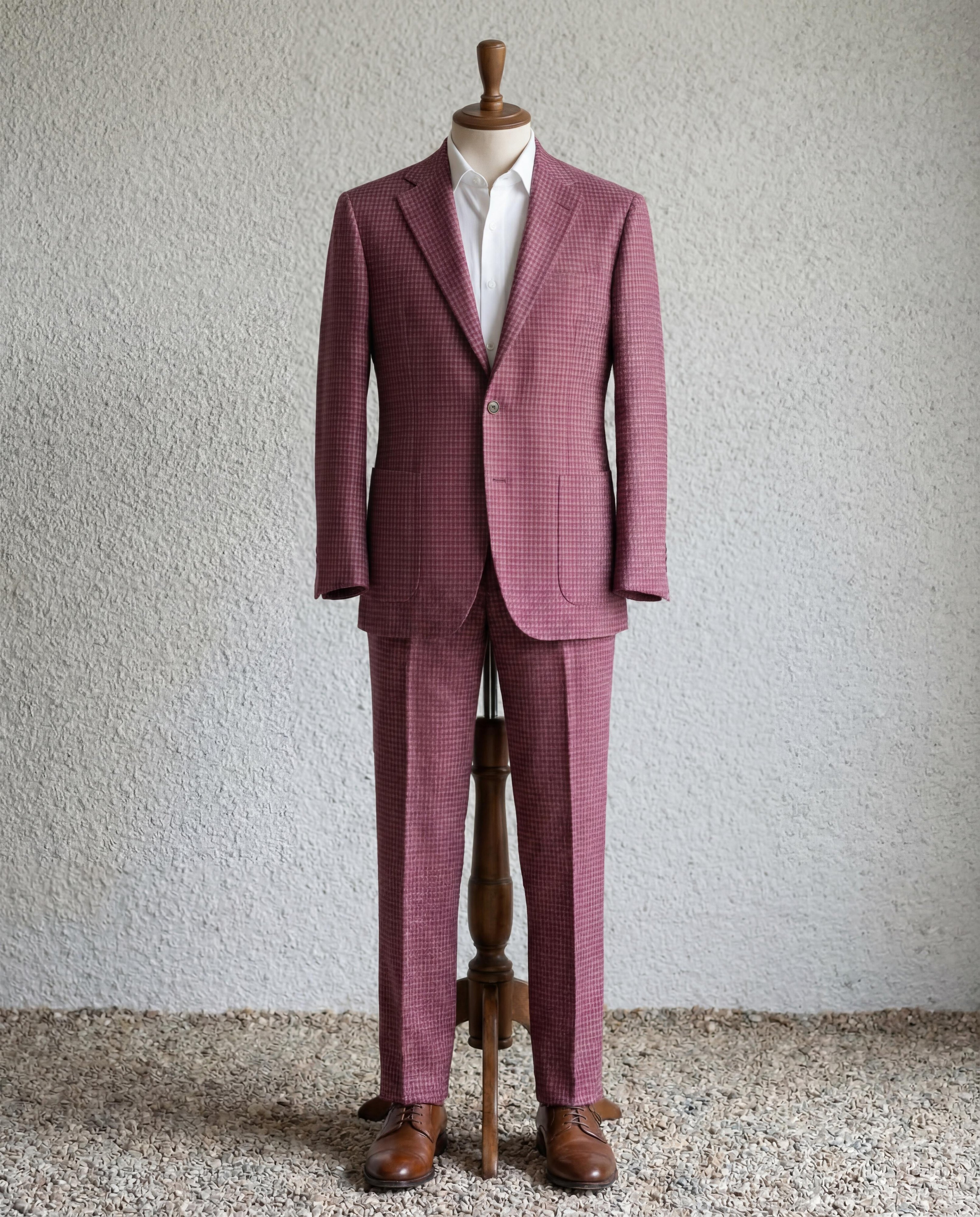 Deep Burgundy Linen Suit - Additional view 5