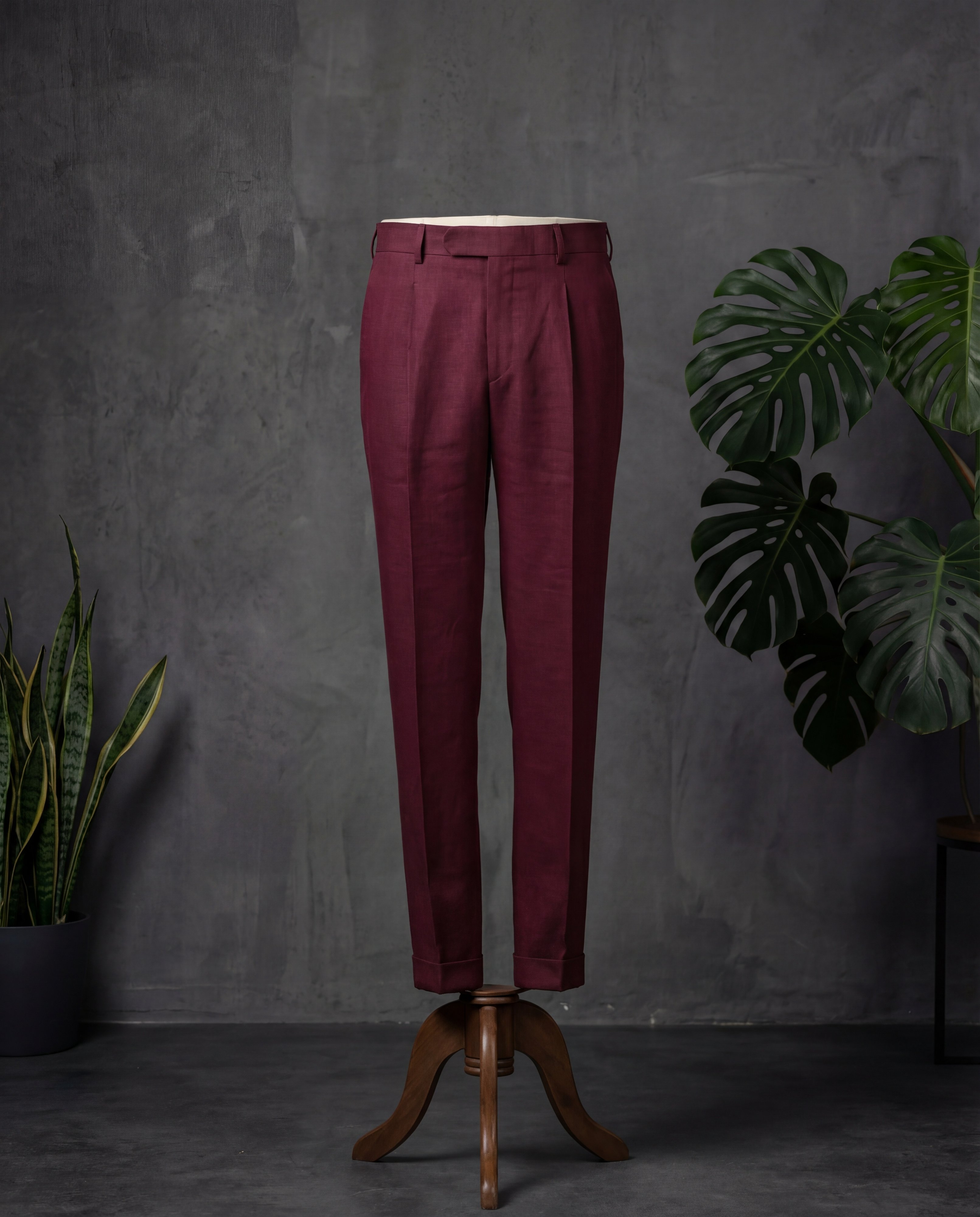 Deep Maroon Linen Suit - Additional view 2