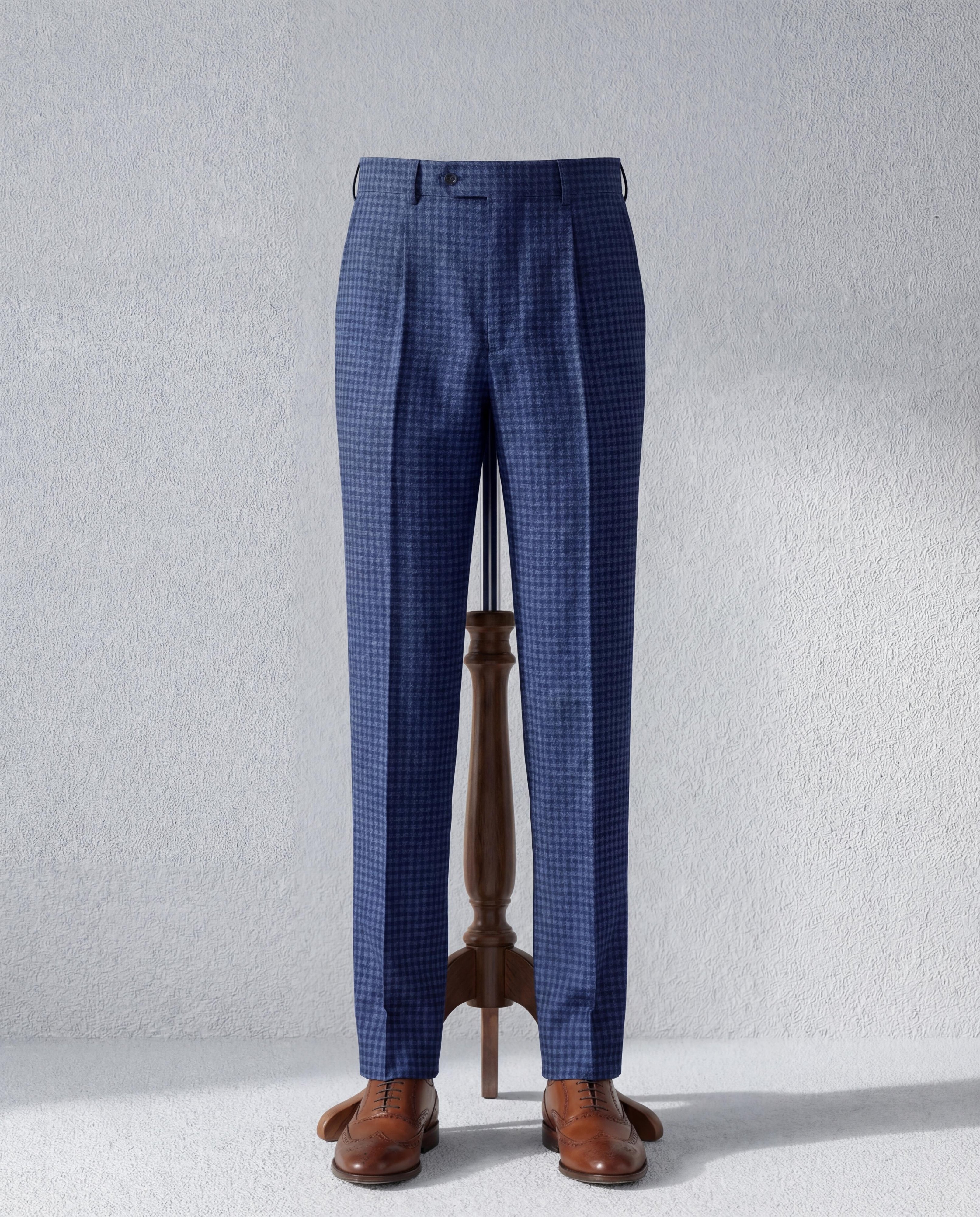 Deep Navy Blue Linen Trousers - Additional view 5