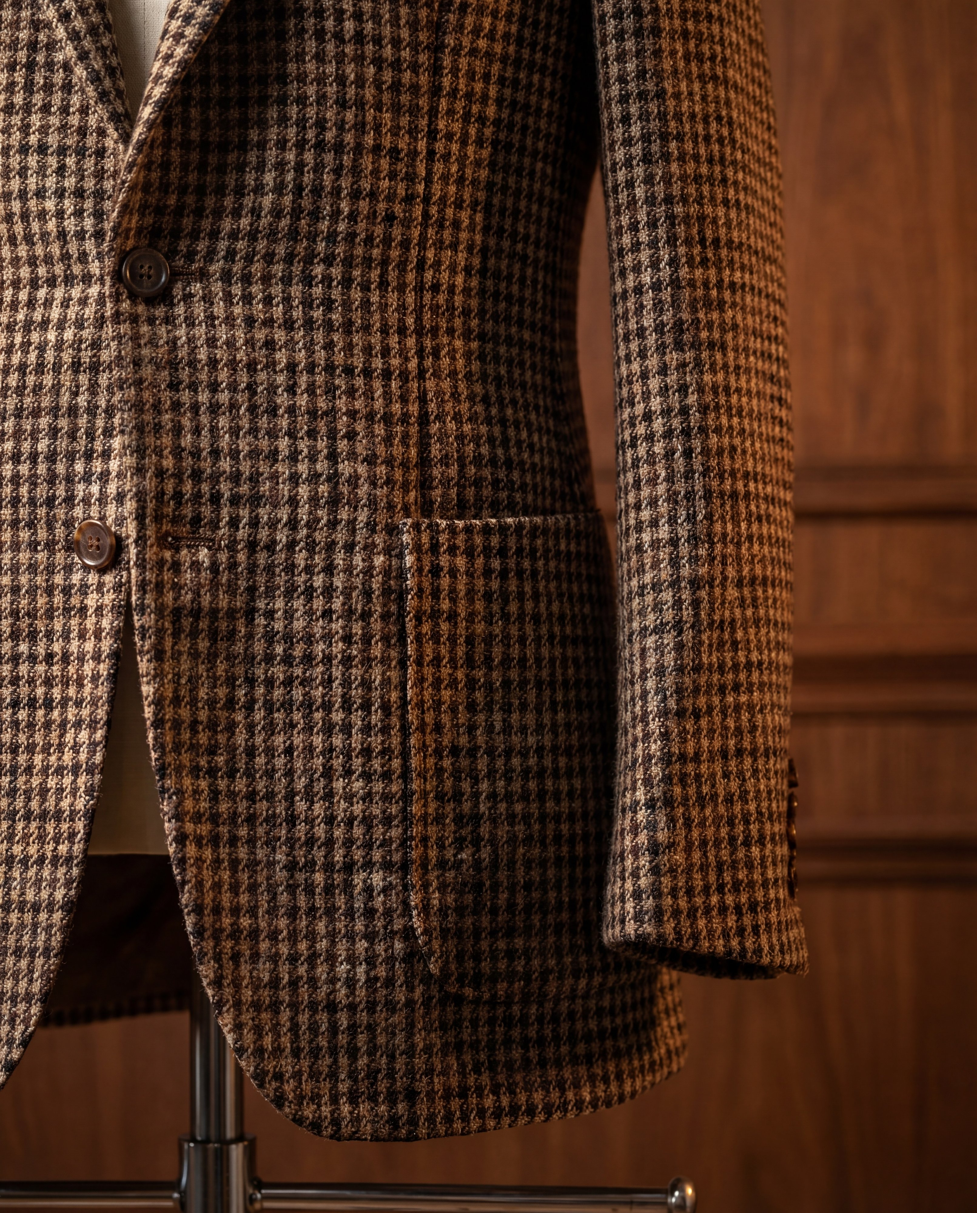 Brown Houndstooth Tweed Blazer - Additional view 1