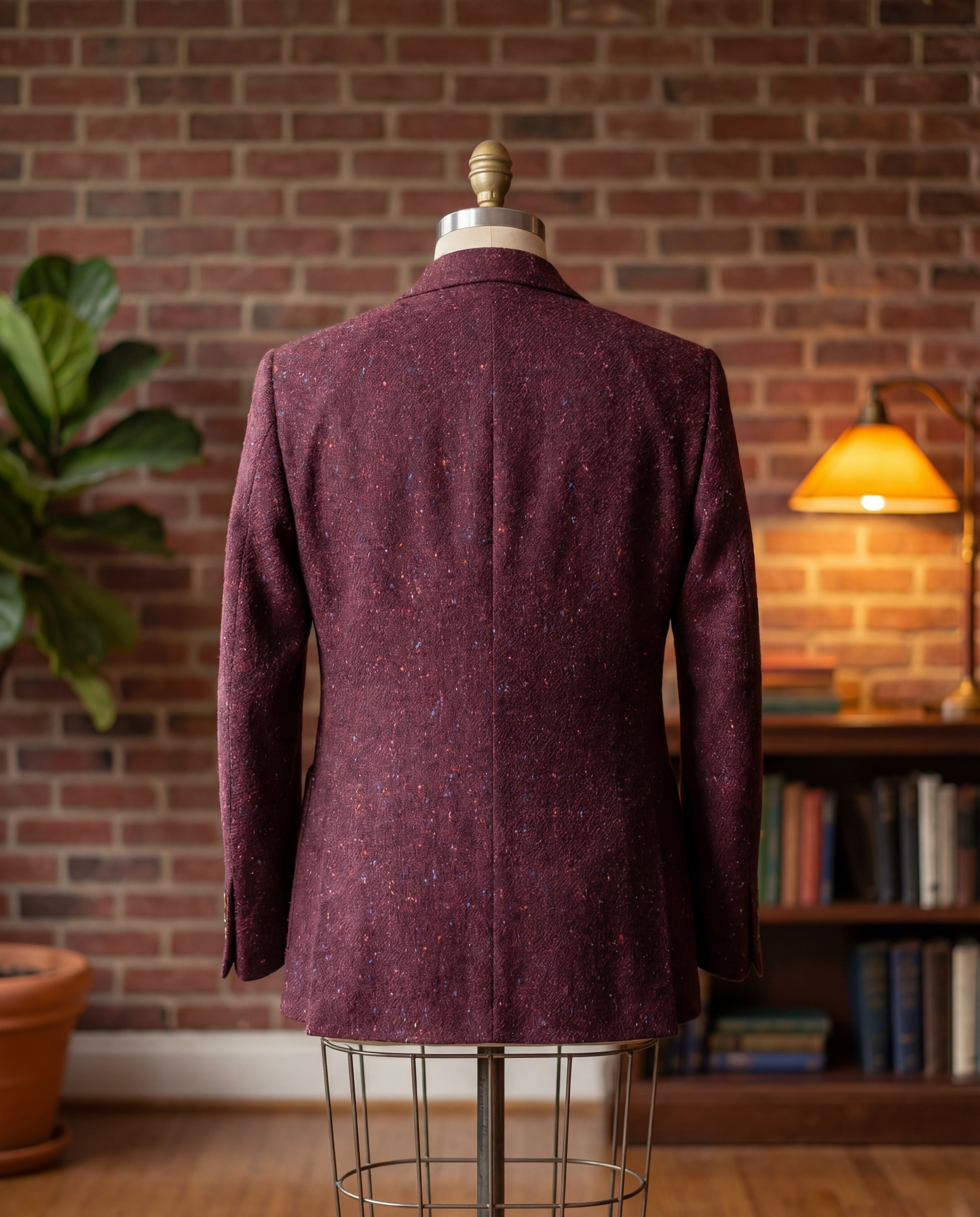 Burgundy Donegal Tweed Blazer - Additional view 4