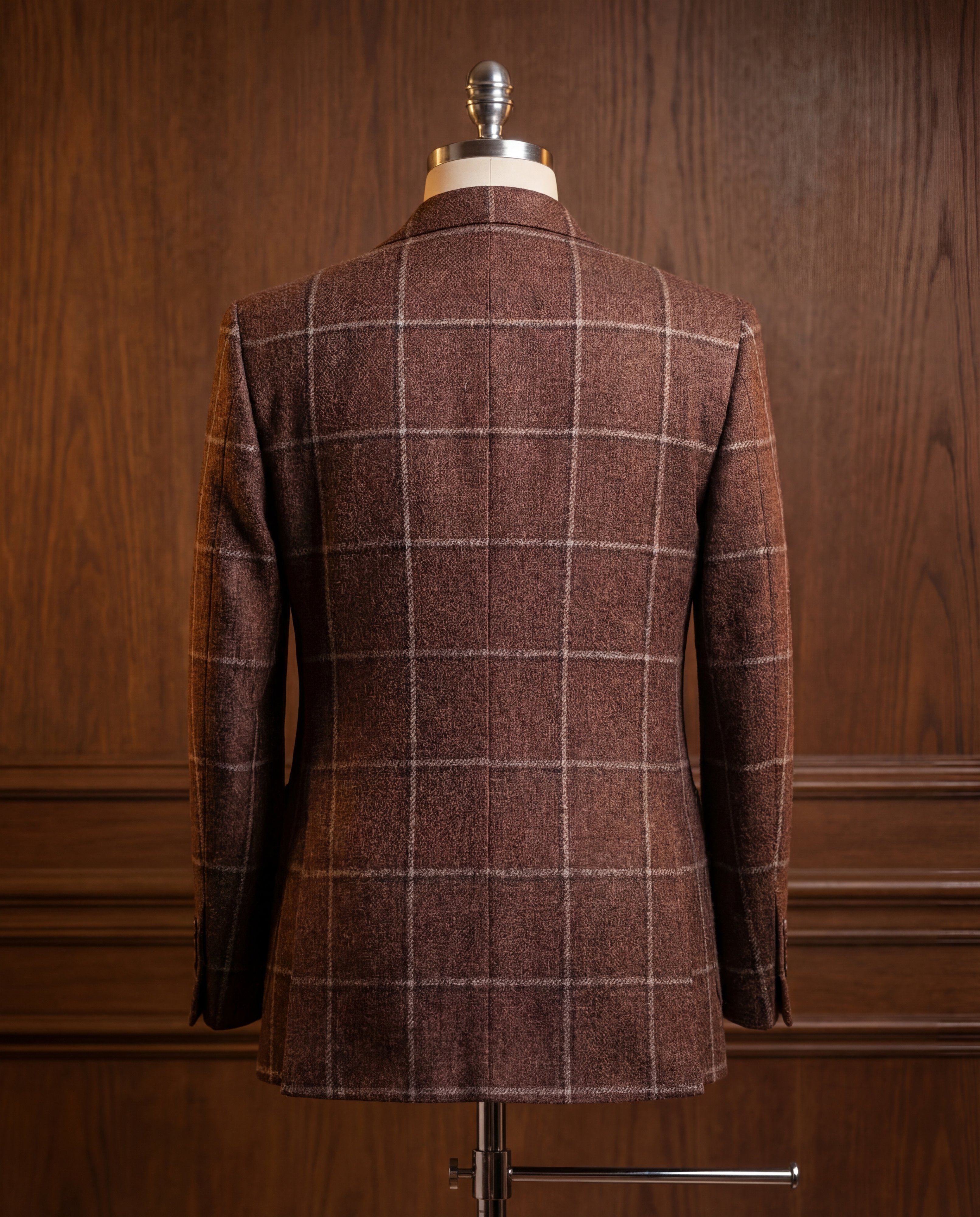 Chocolate Windowpane Tweed Blazer - Additional view 4