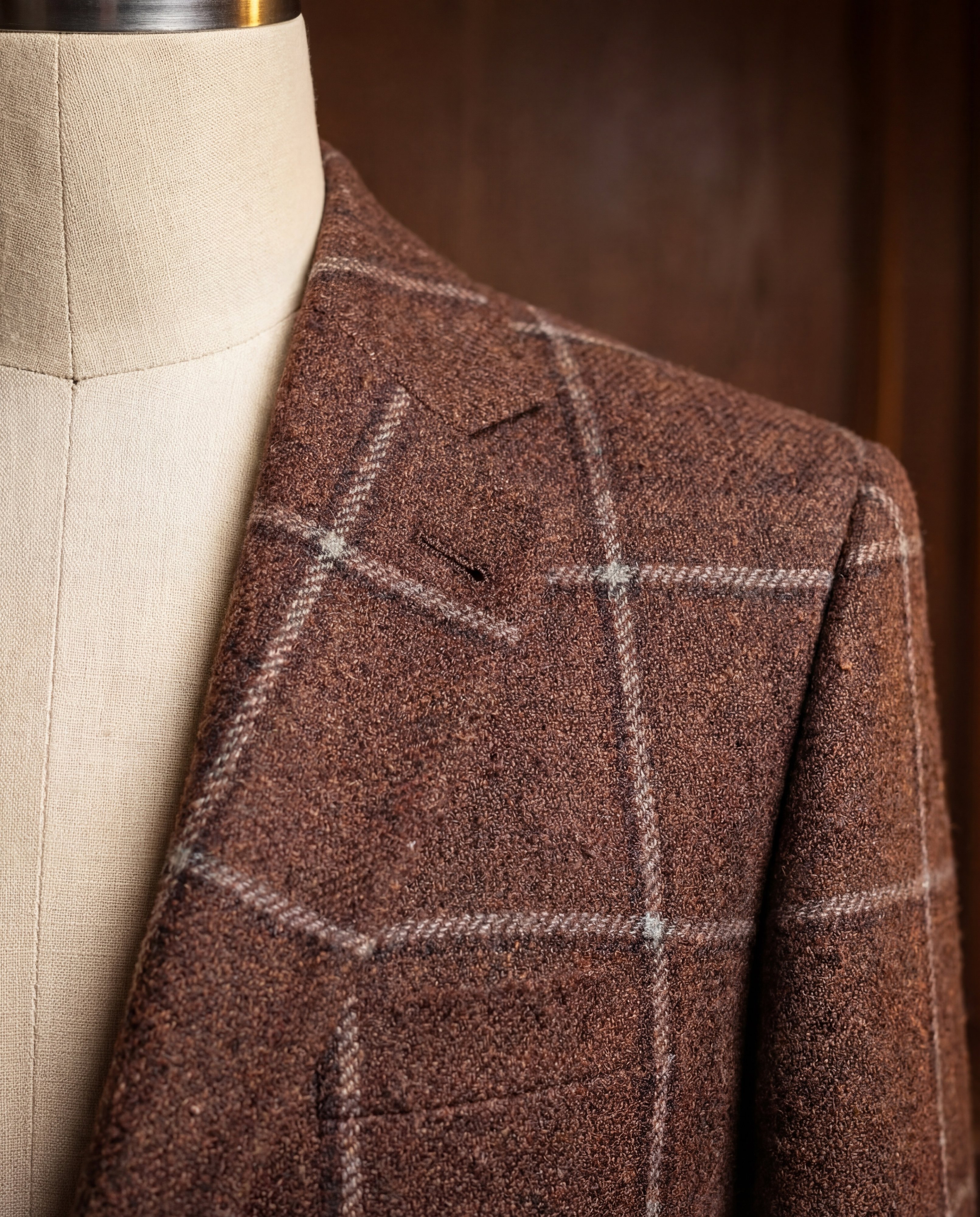 Chocolate Windowpane Tweed Blazer - Additional view 1
