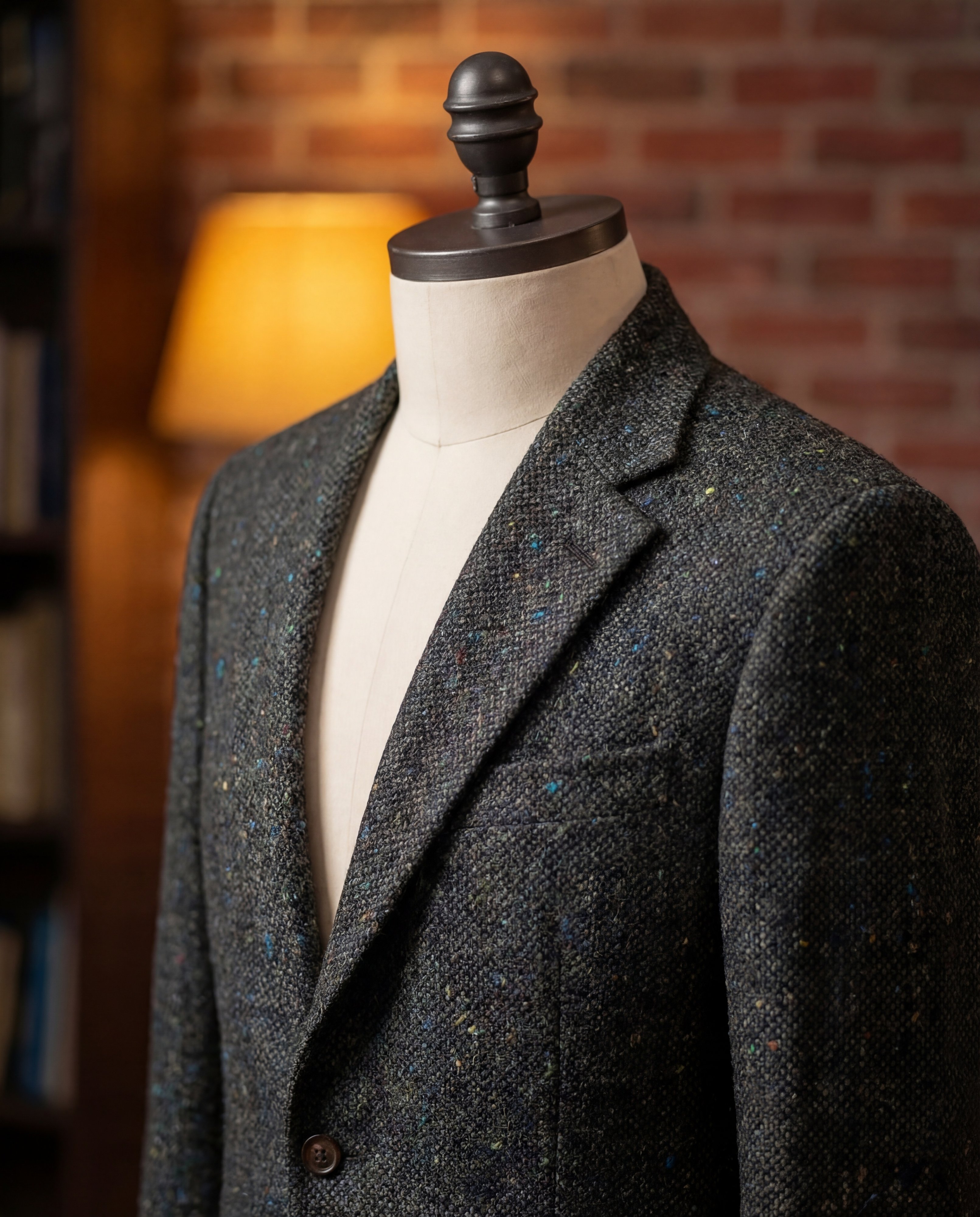 Green Charcoal Donegal Tweed Blazer - Additional view 1