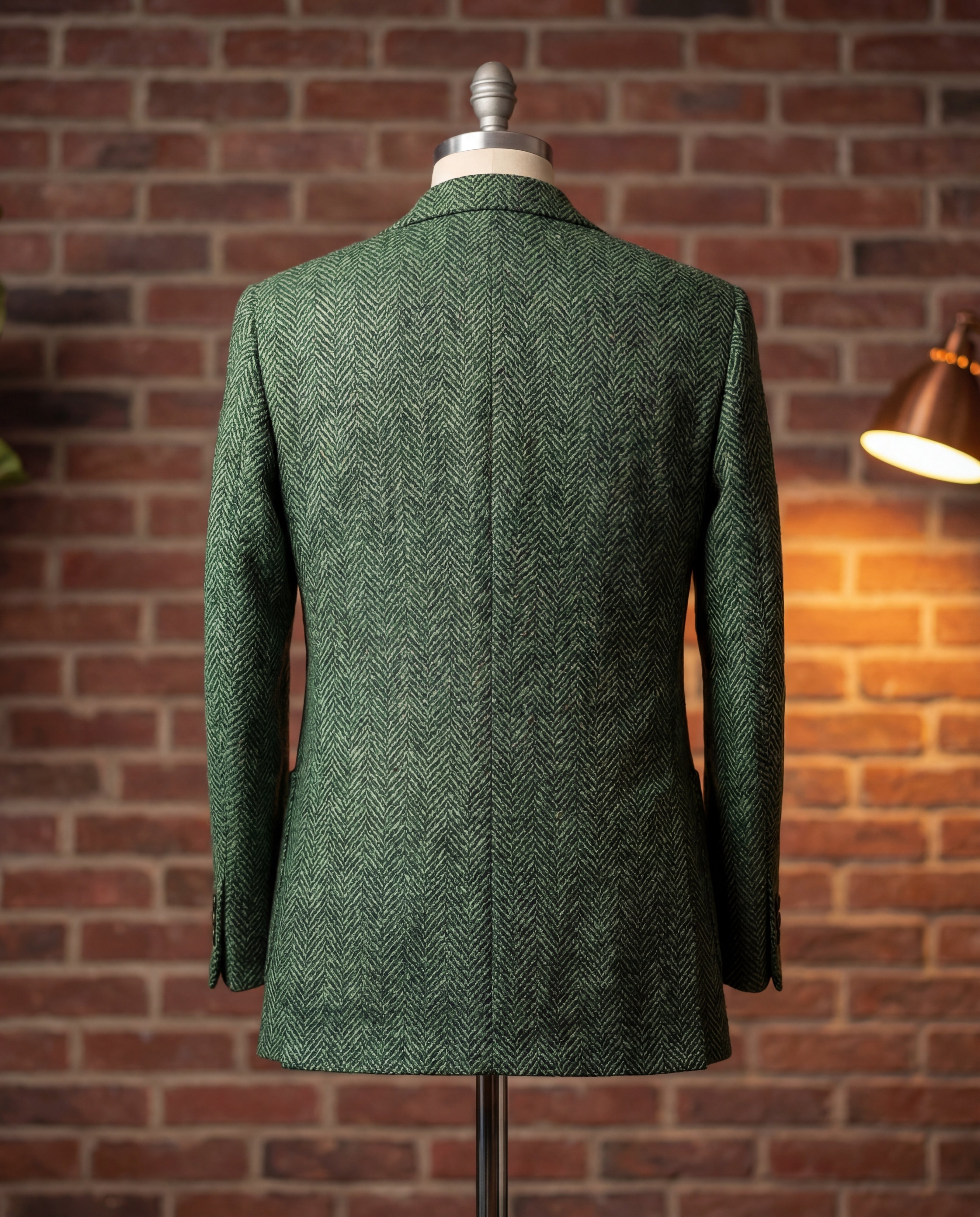 Green Herringbone Tweed Blazer - Additional view 4
