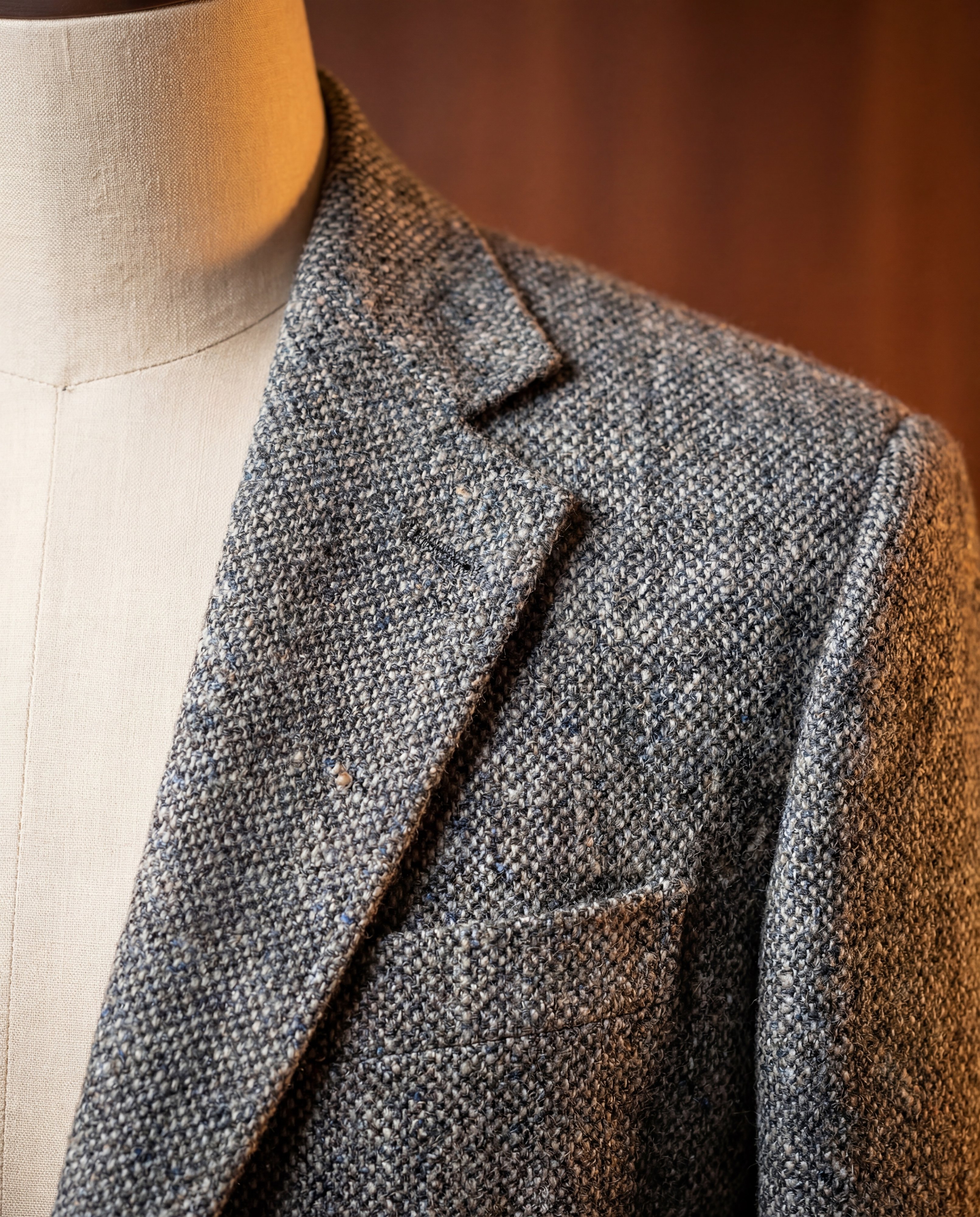 Grey Plain Weave Tweed Blazer - Additional view 1
