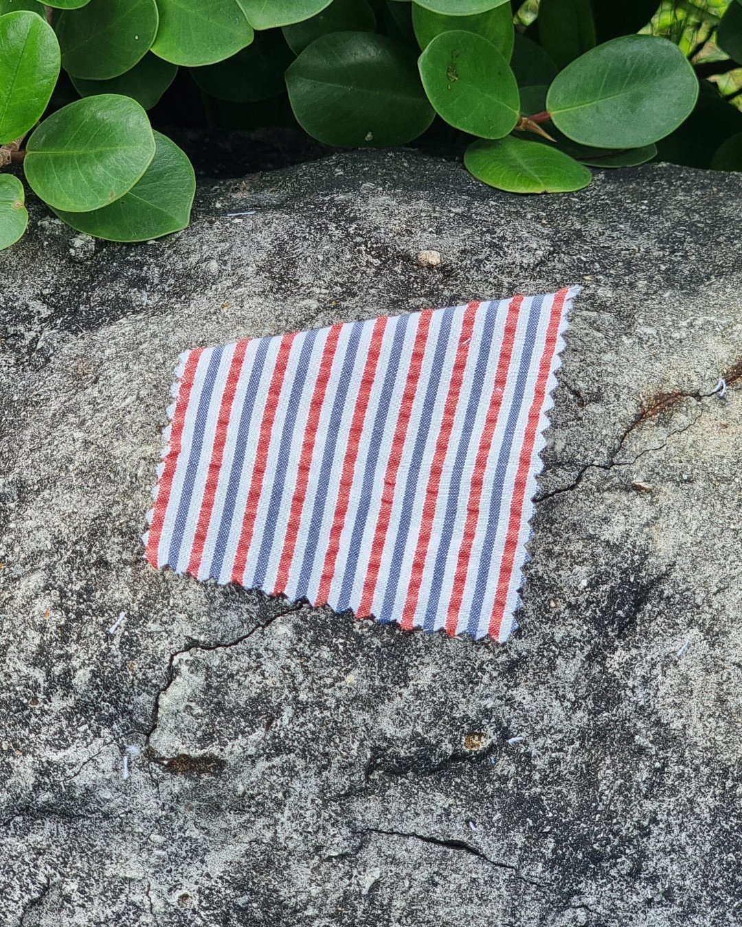 Red & Gray Striped Seersucker - Additional view 4