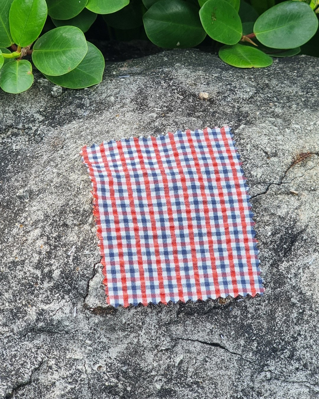Navy & Red Gingham Seersucker - Additional view 1