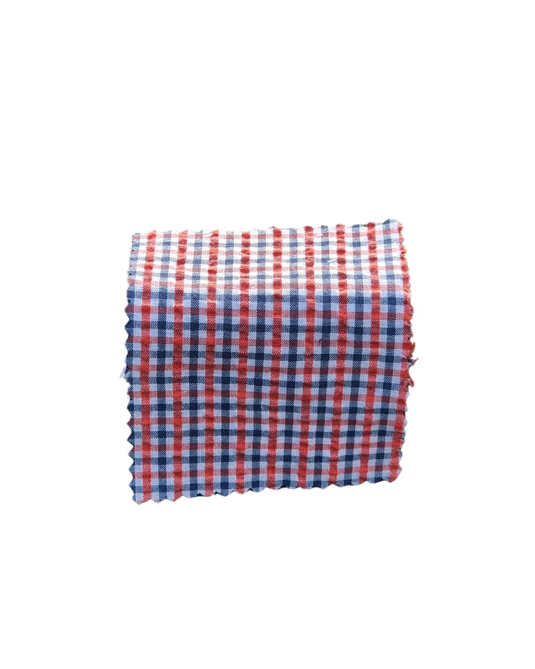 Navy & Red Gingham Seersucker - Additional view 3