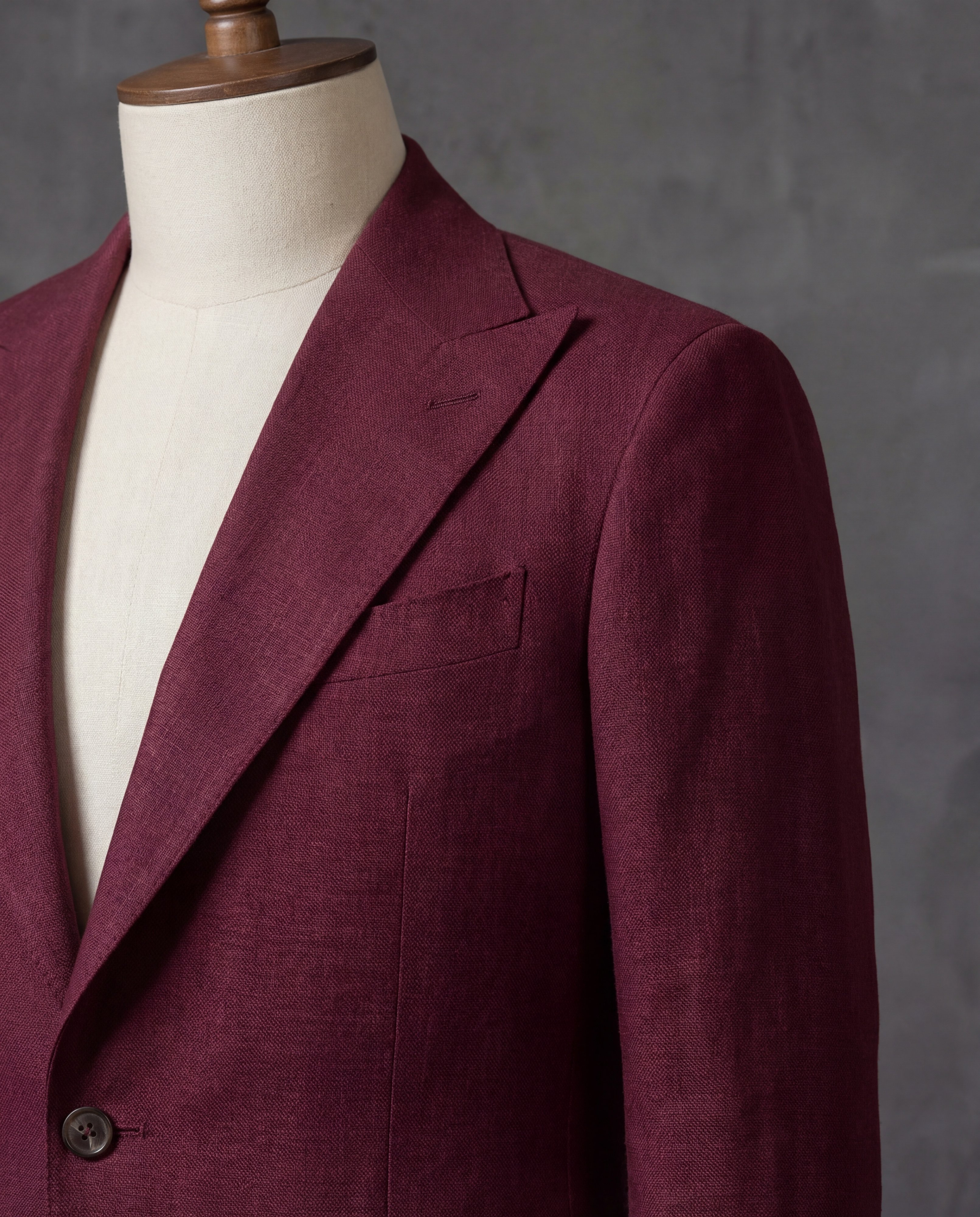Deep Maroon Linen Blazer