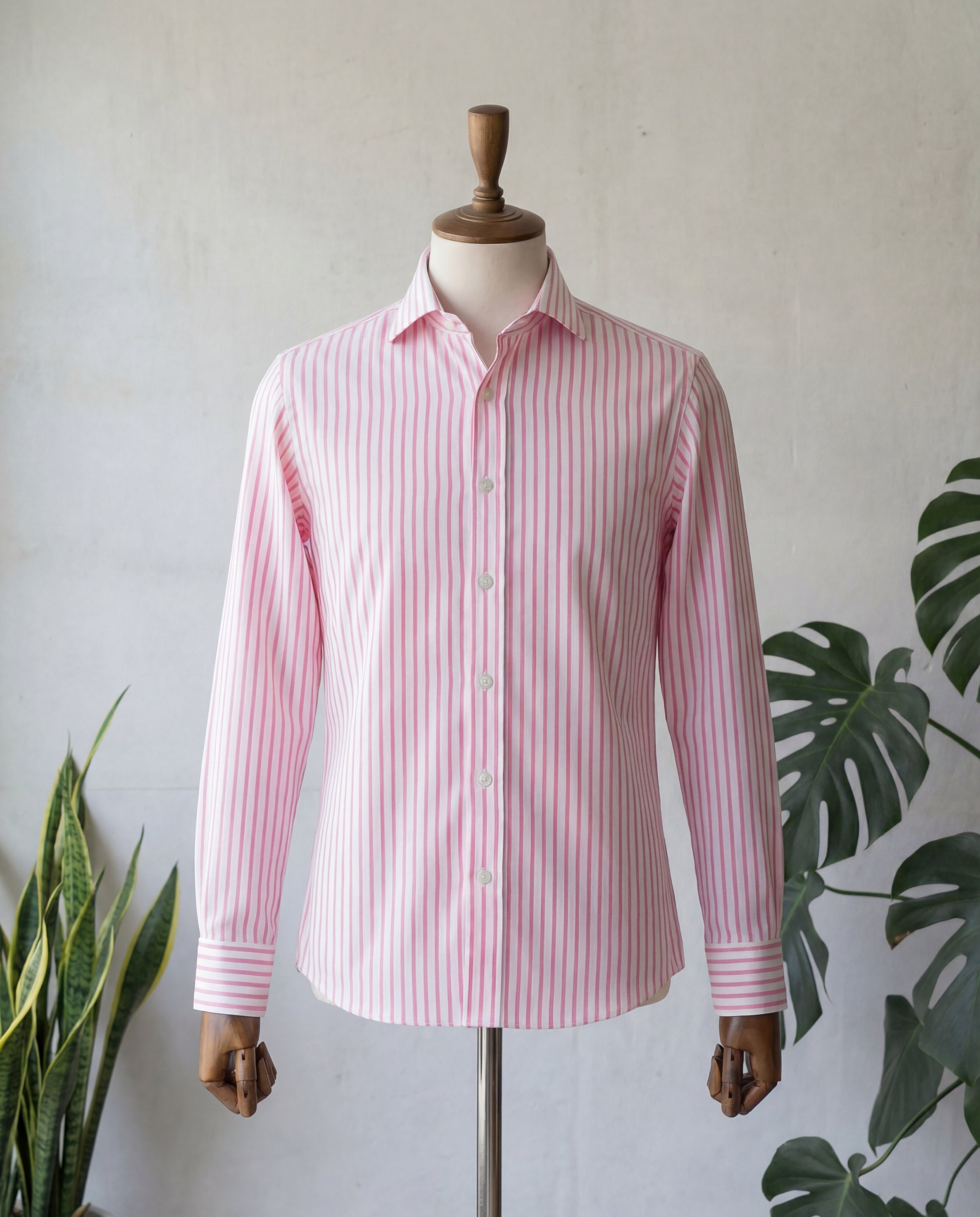 Pink Bengal Stripe Cotton Shirt