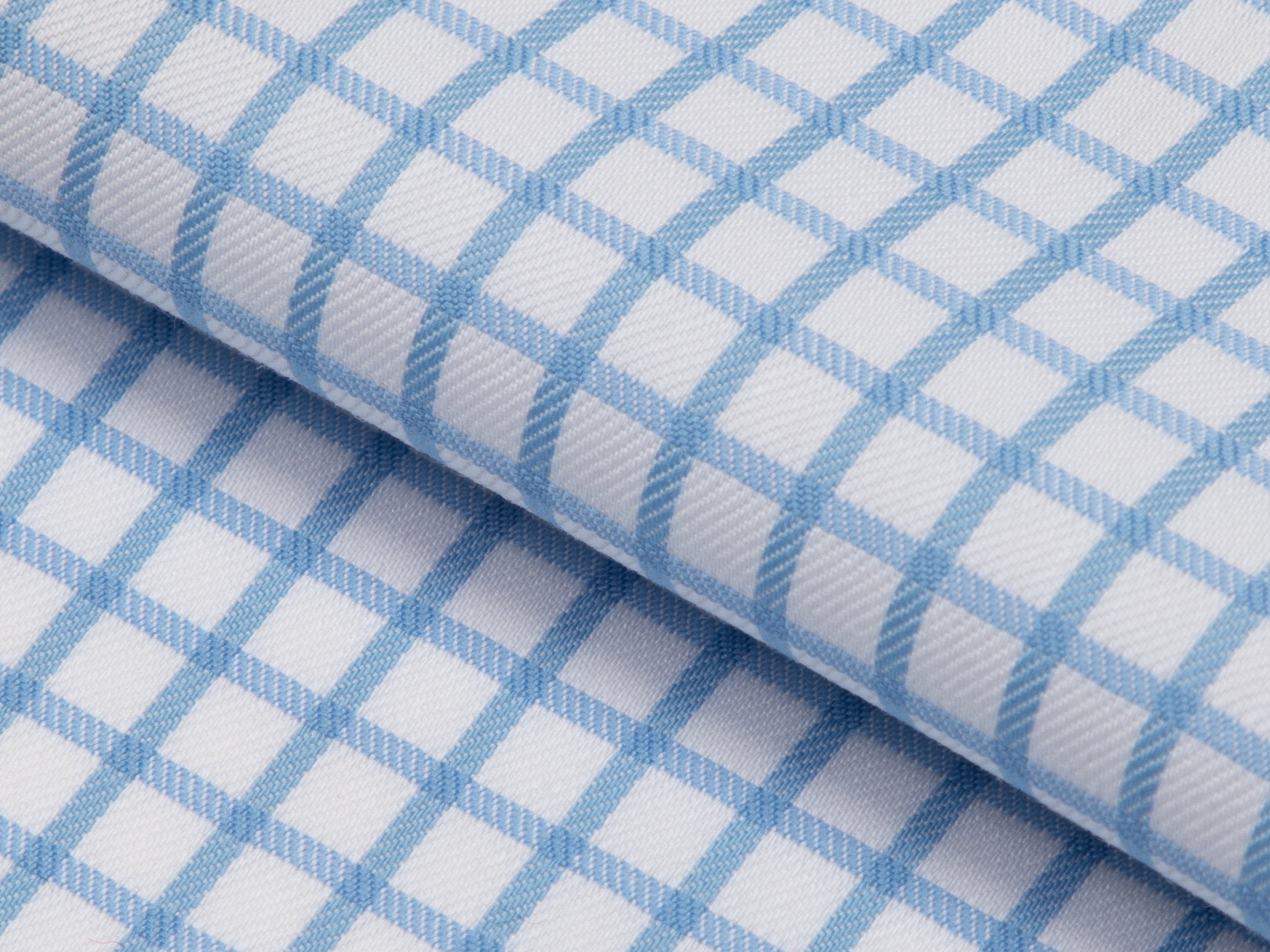 Light Blue Windowpane Cotton Shirt