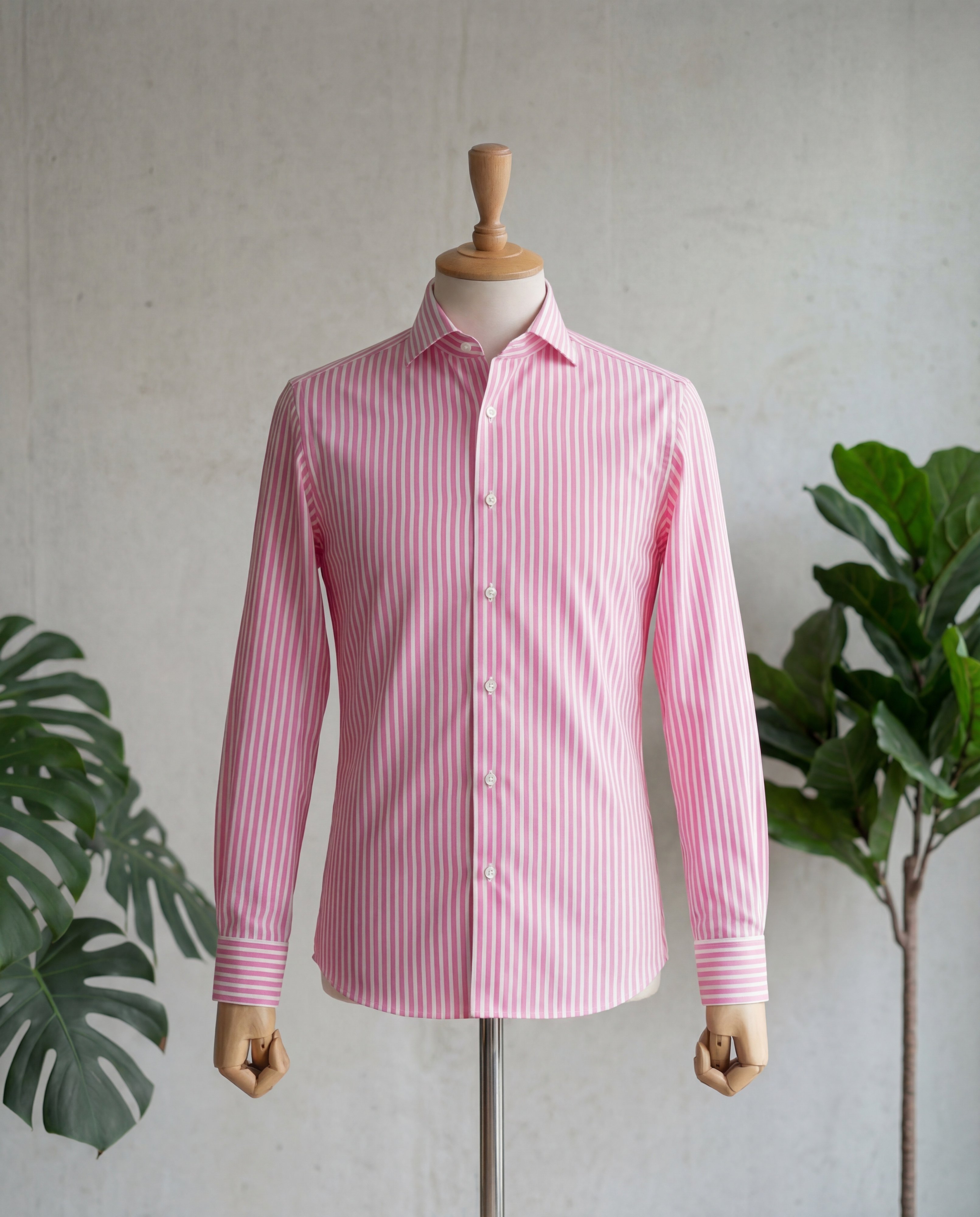 Pink Candy Stripe Cotton Shirt