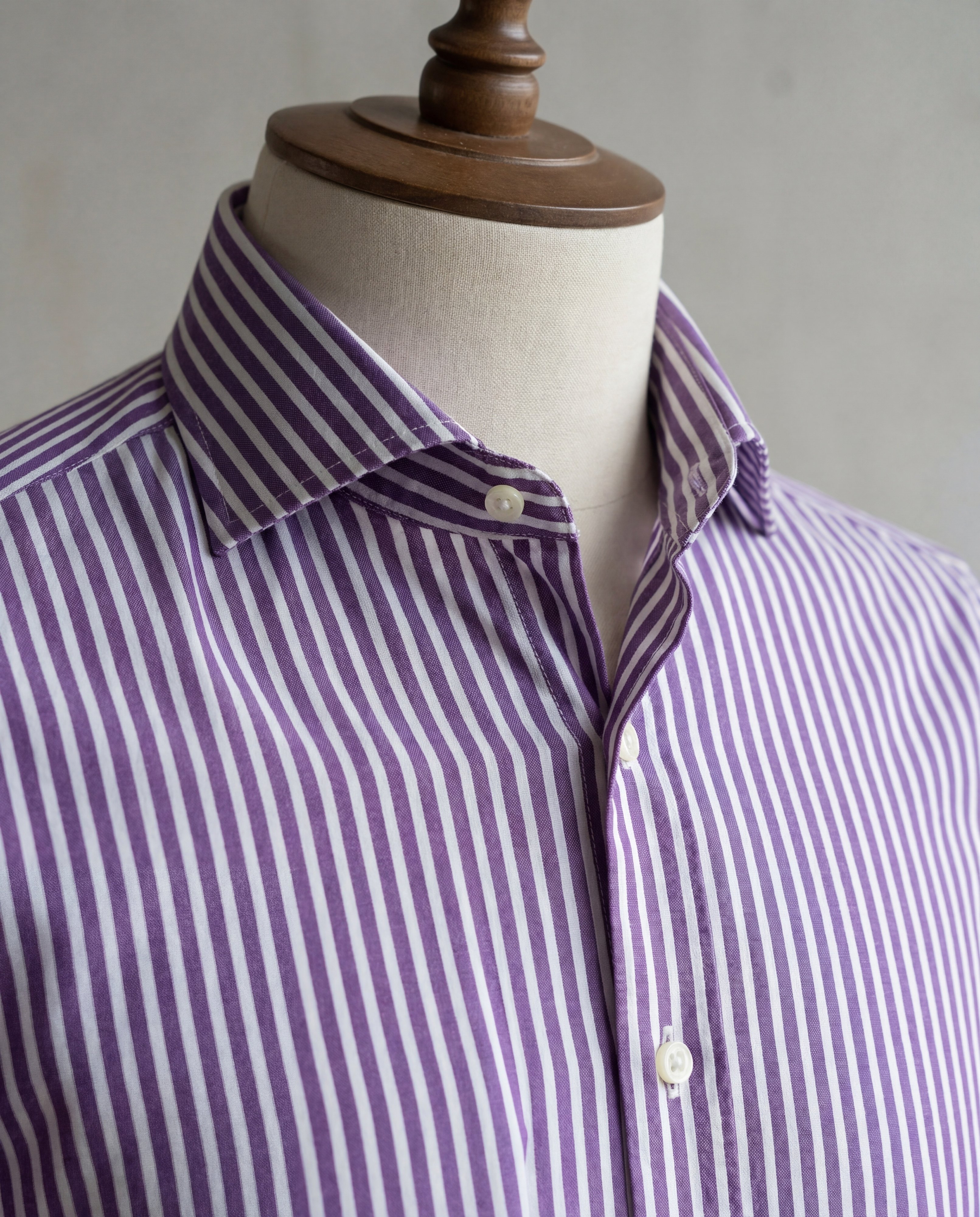 Purple Candy Stripe Cotton Shirt