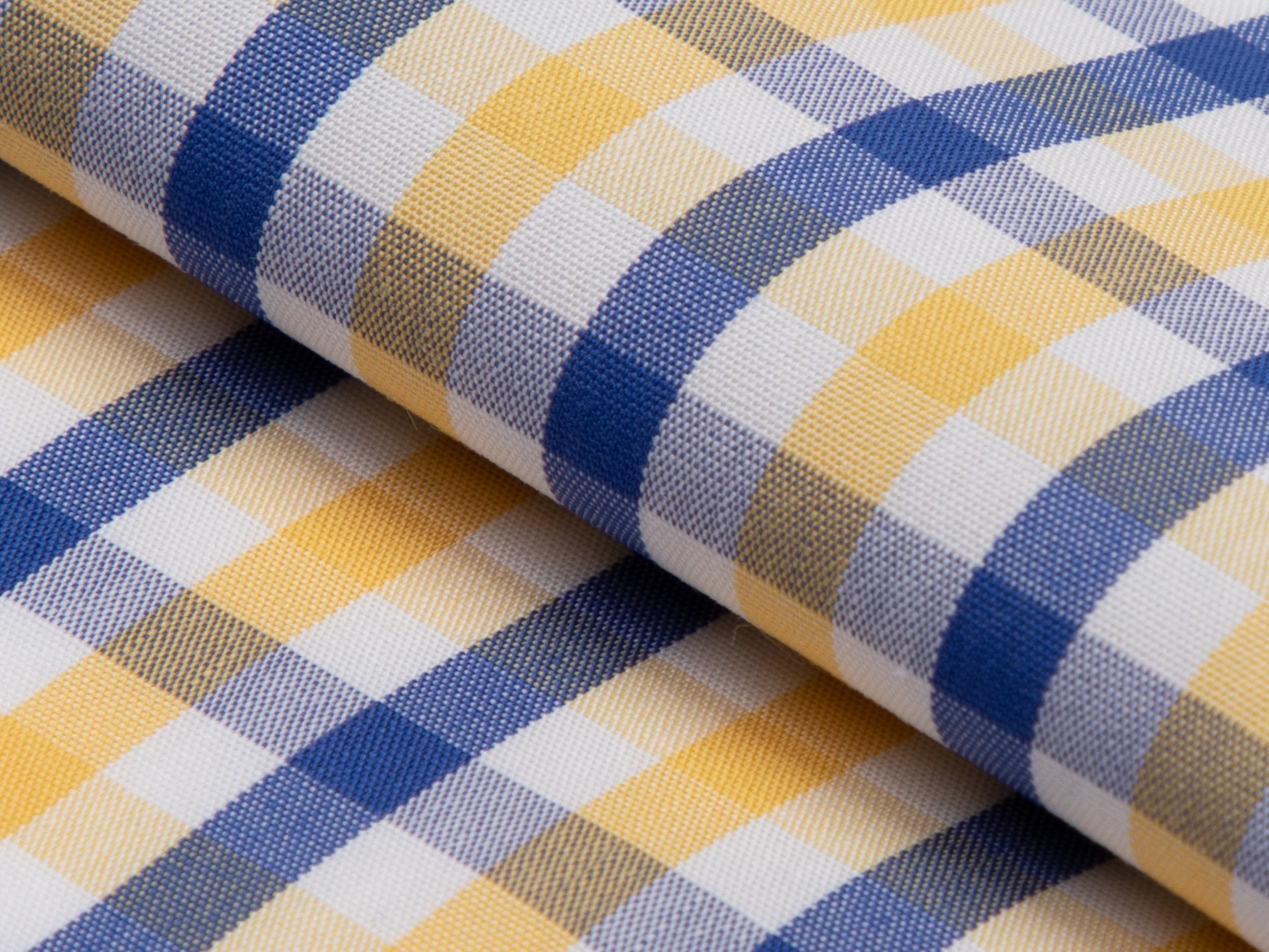 Navy & Yellow Plaid Cotton Shirt