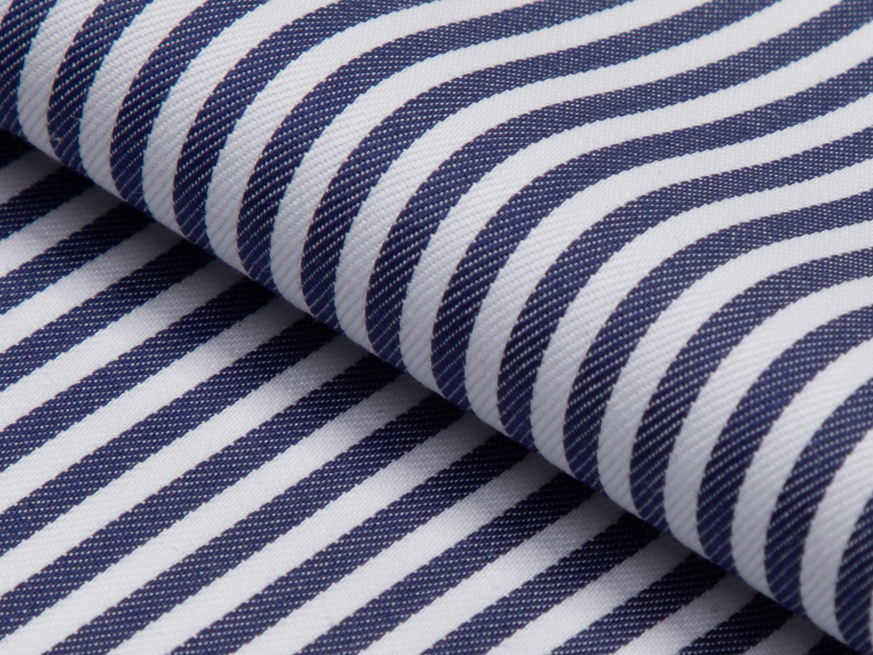 Navy Awning Stripe Cotton Shirt