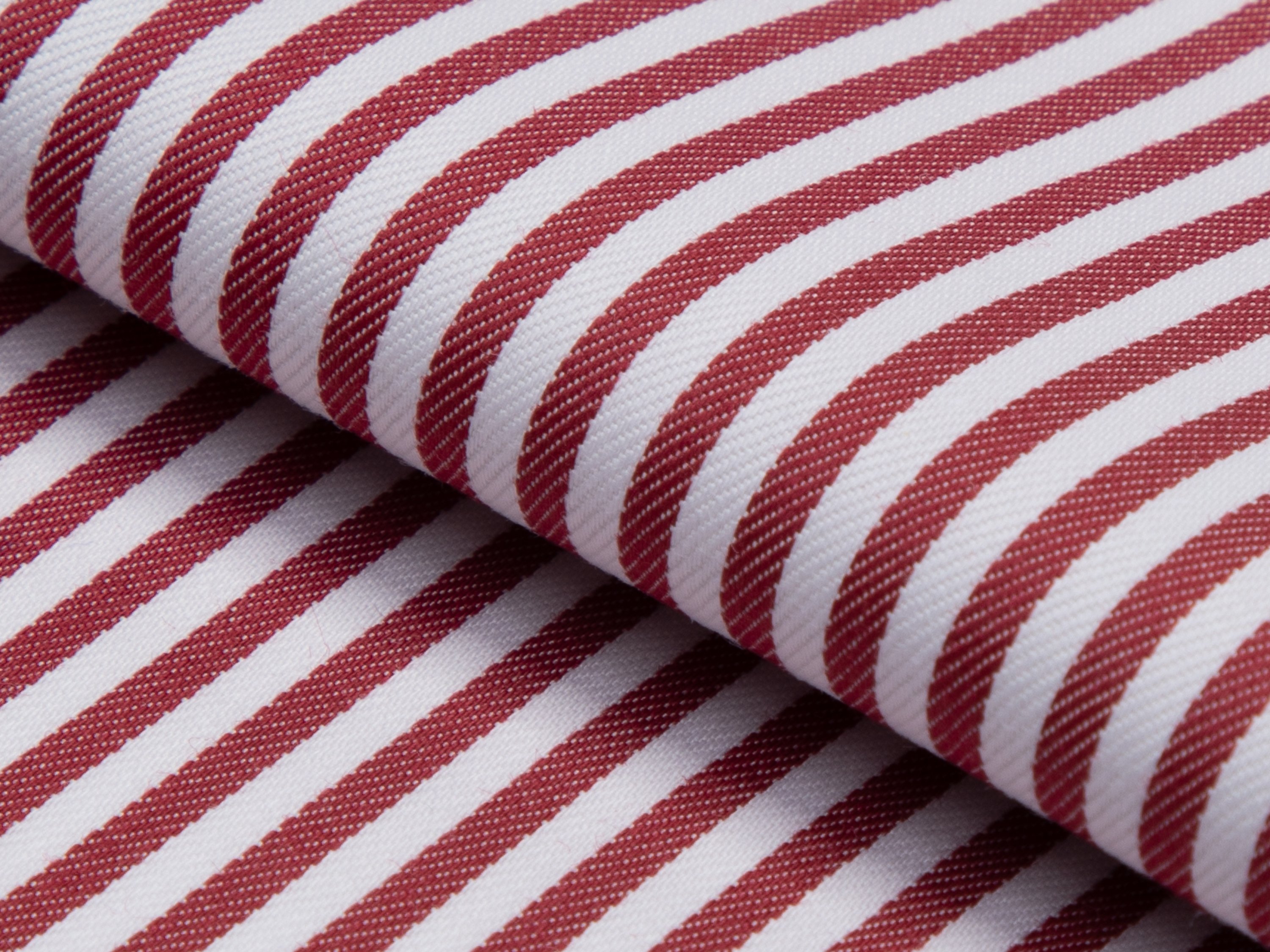 Burgundy Awning Stripe Cotton Shirt
