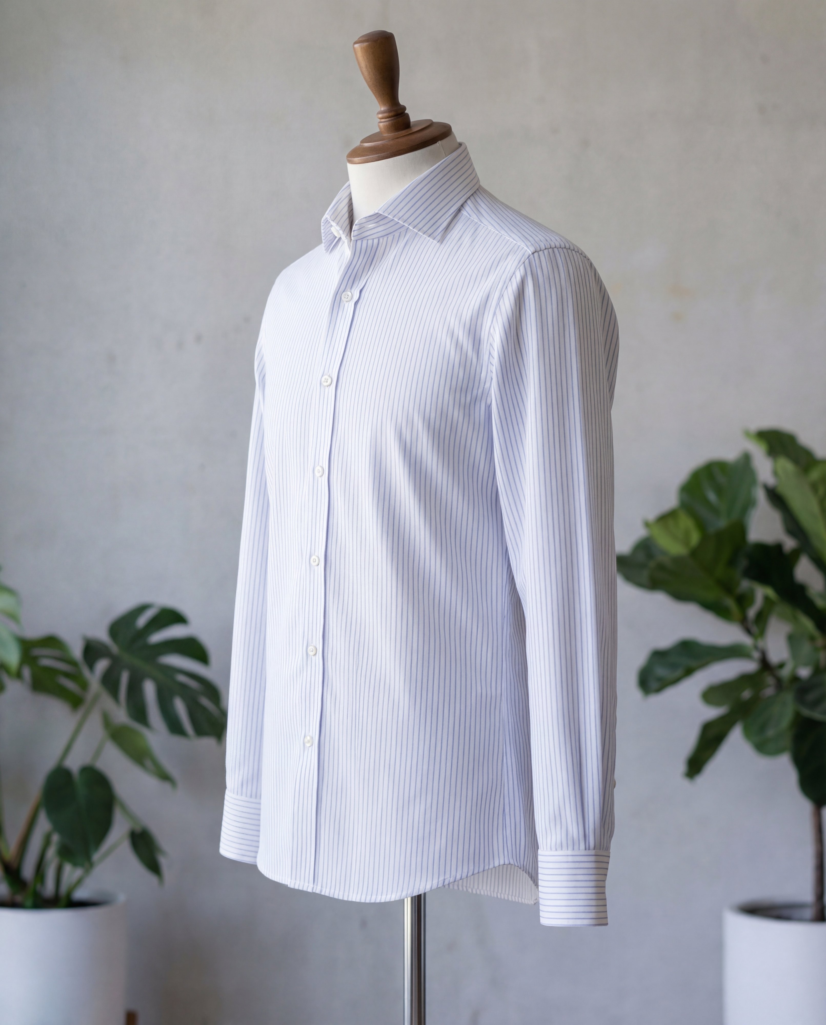 Light Blue Pinstripe Cotton Shirt