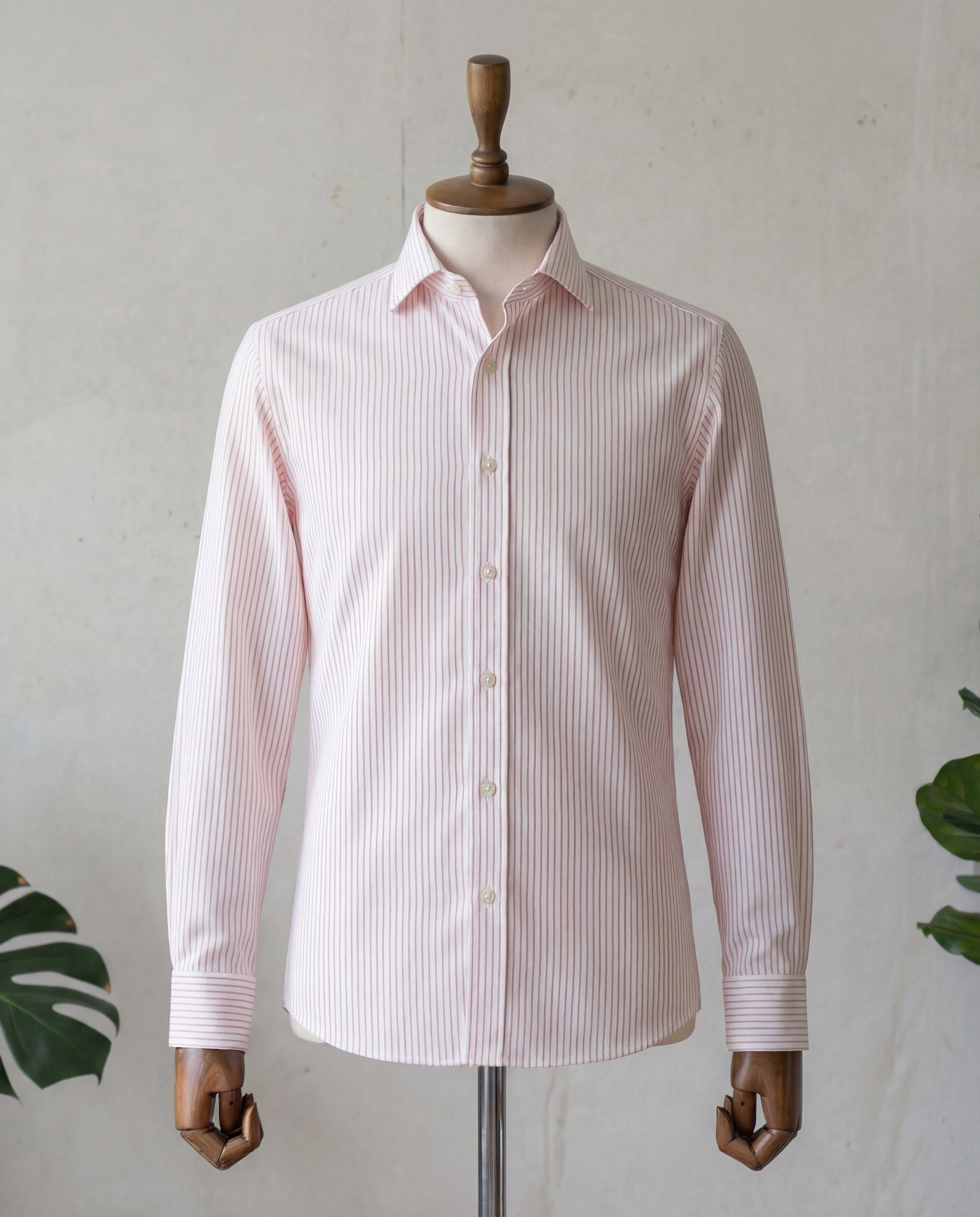 Orange Pinstripe Cotton Shirt