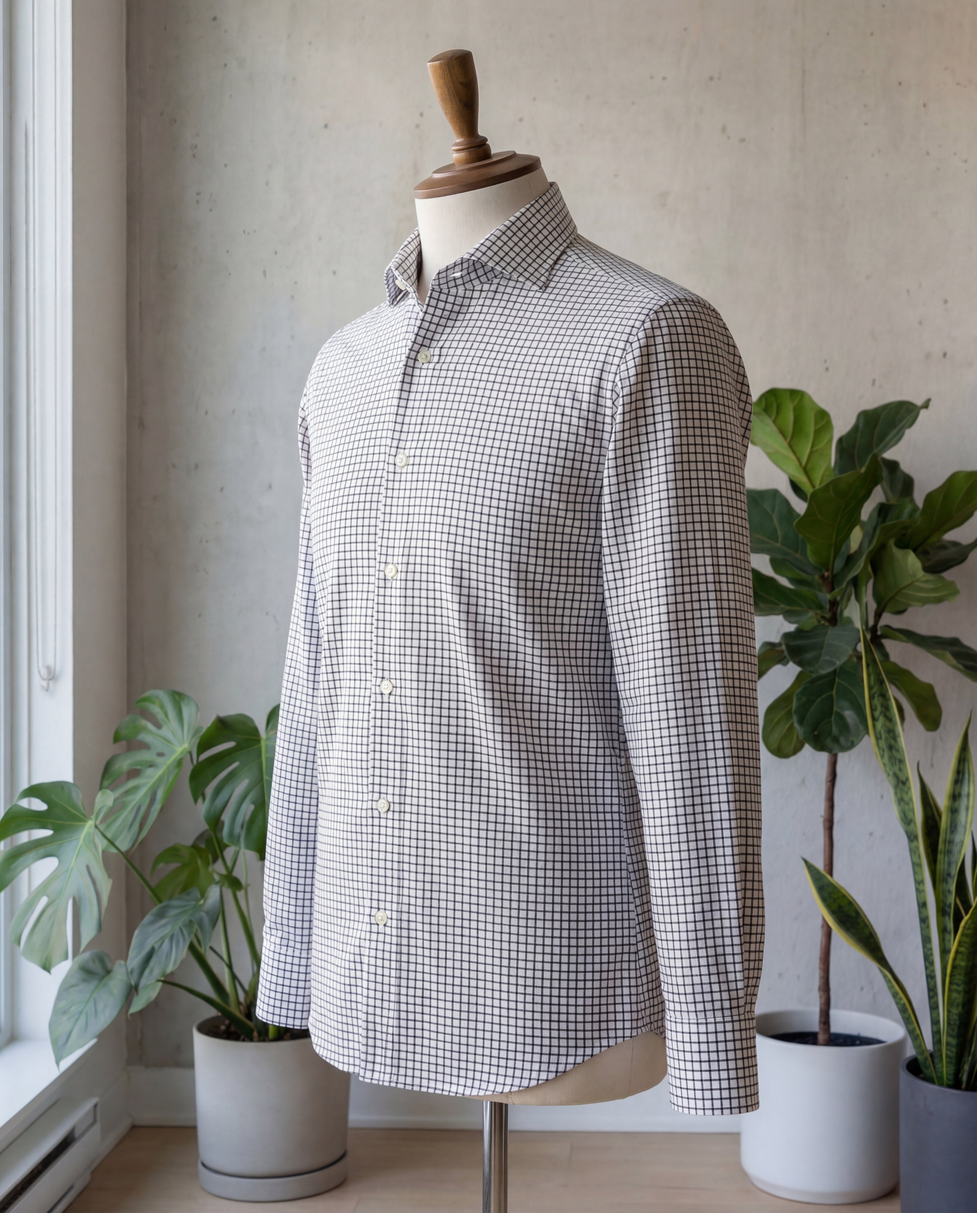 Black Tattersall Cotton Shirt